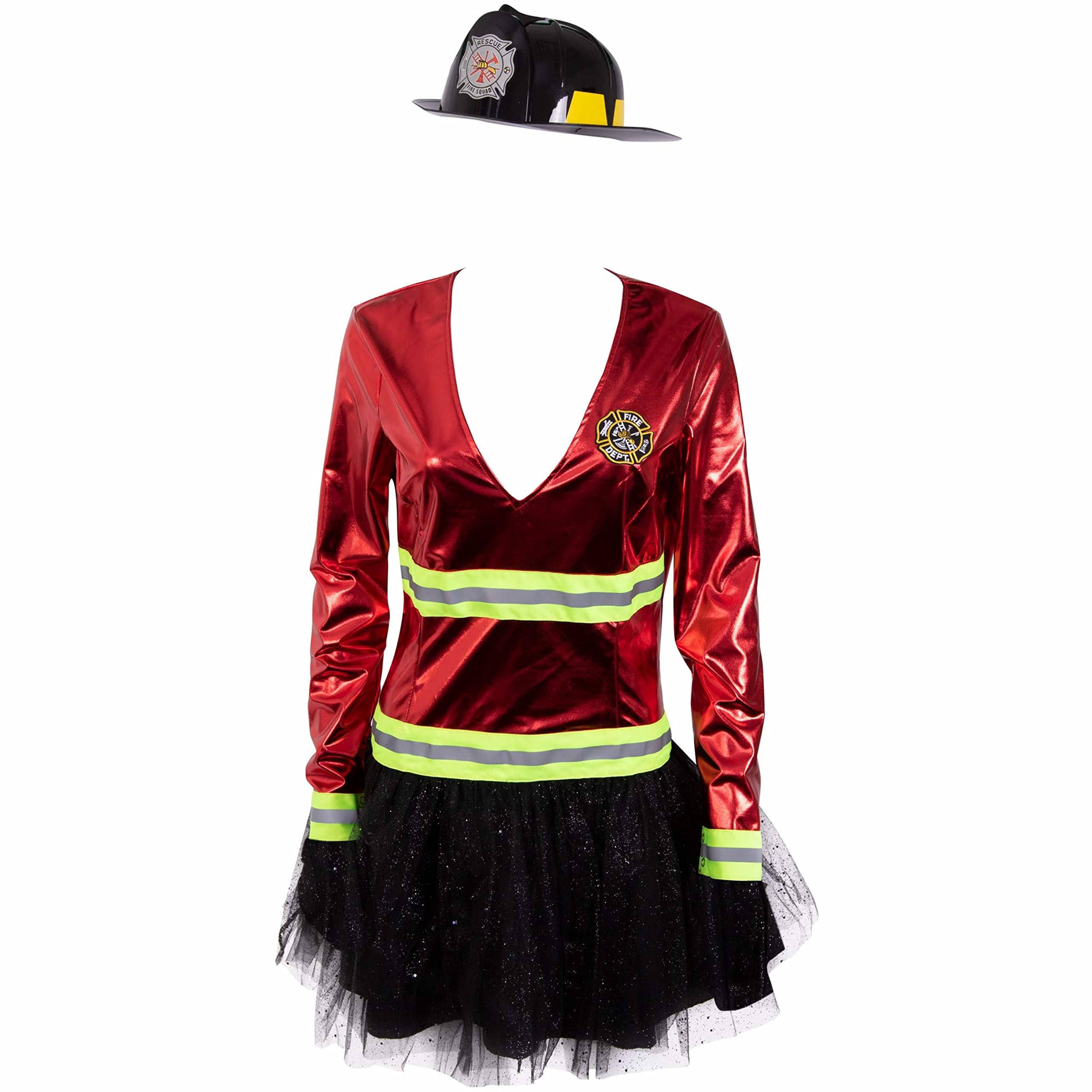 Firefighter Costume for Women - Halloween Dress & Hat for Parties