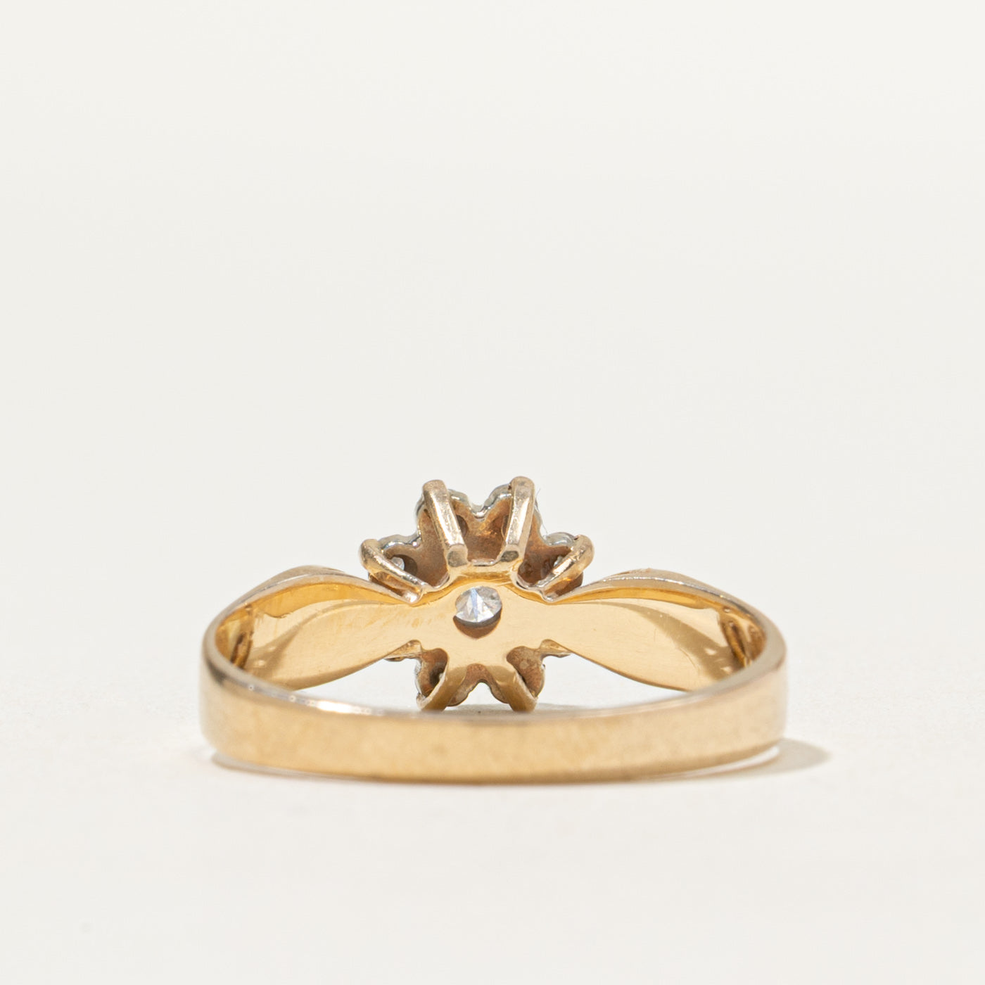 0.36ctw Diamond Petal Reverse Tapered Ring - Size 7 | Elegant Wedding Band, Anniversary Gift for Her, Engagement Ring Alternative