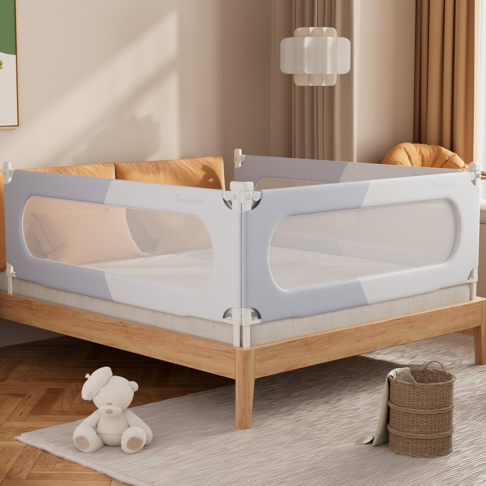 3-Pack Adjustable Toddler Bed Rails with Dual-Child Safety Lock | 78.7