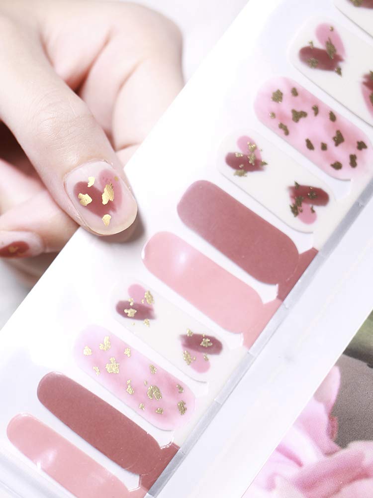 Beetle Studio 2023 22PCS Nail Art Stickers - French Gradient Glitter DIY Nail Polish Strips & Wraps, 100% Real Nail Polish Applique for Manicure, Nail Decals & Decor (Y236-Girl Pink) - Perfect for Home Salon, Parties & Gift Giving