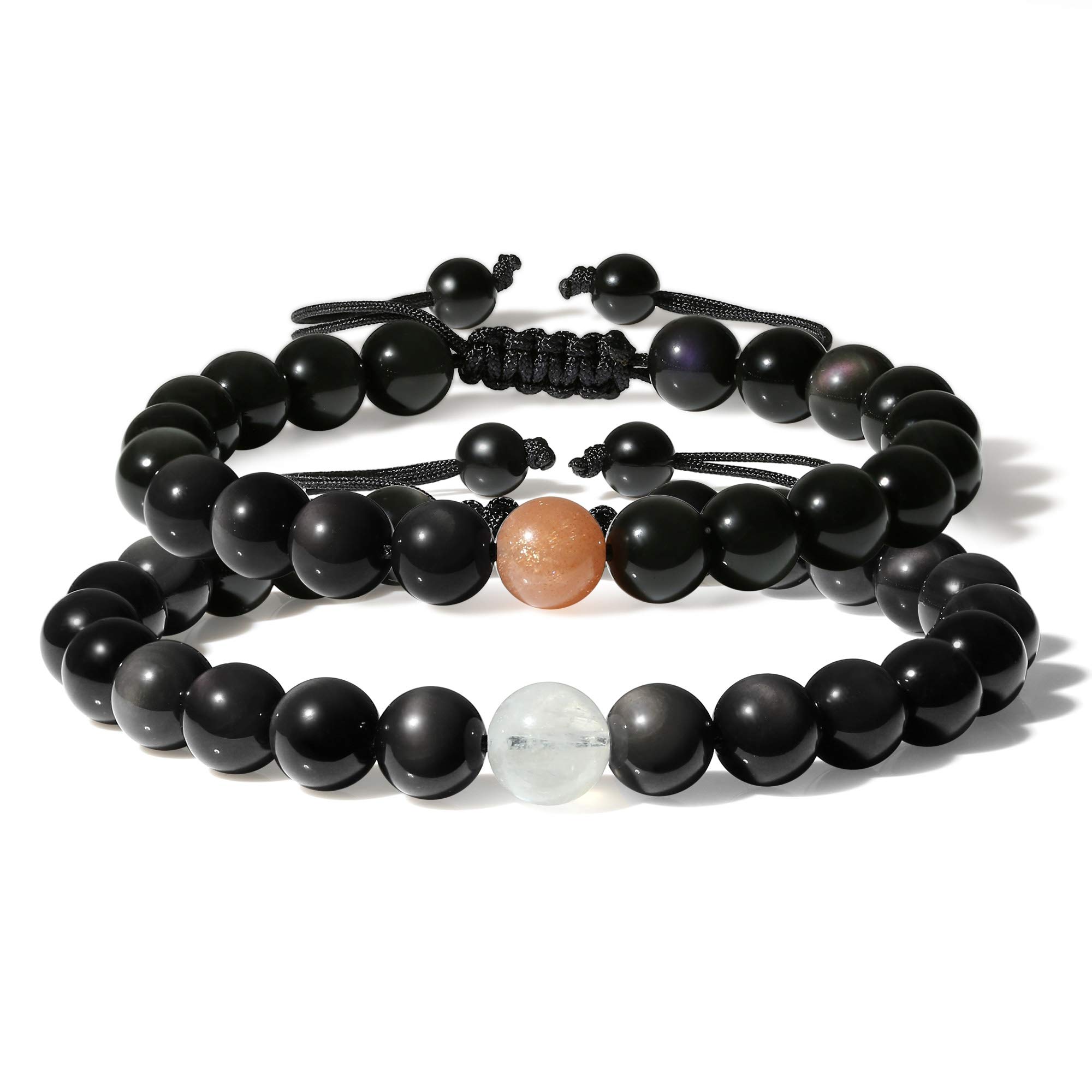 COAI Moon and Sun Stone Long Distance Couples Bracelets - Matching Love Jewelry for Couples, Boyfriend & Girlfriend Gifts - Perfect for Anniversaries, Valentine's Day & Romantic Occasions
