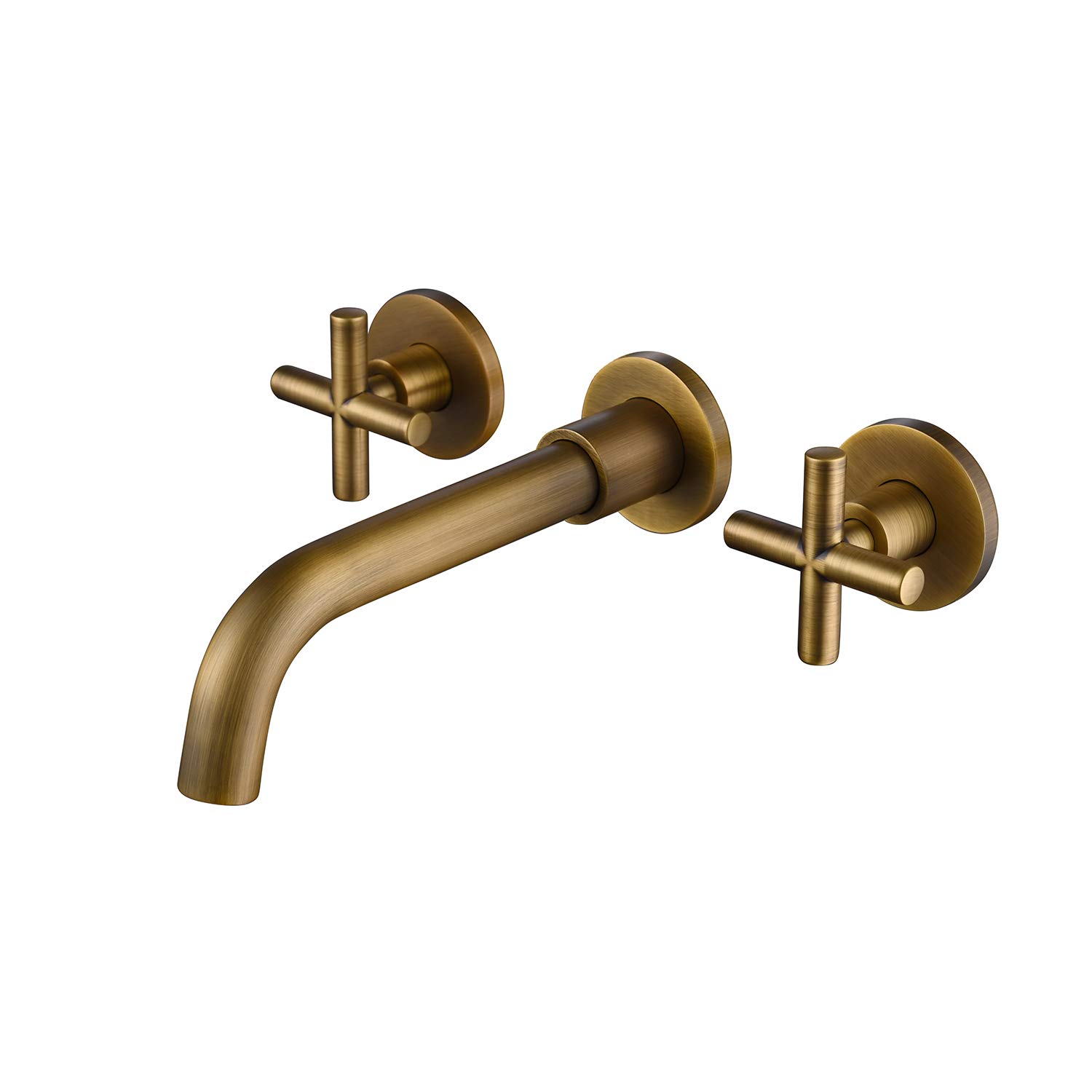 Premium Cesicia 2-Handle Wall Mounted Bathroom Sink Faucet with Rough-in Valve - Brushed Gold Finish for Modern Bathrooms & Powder Rooms