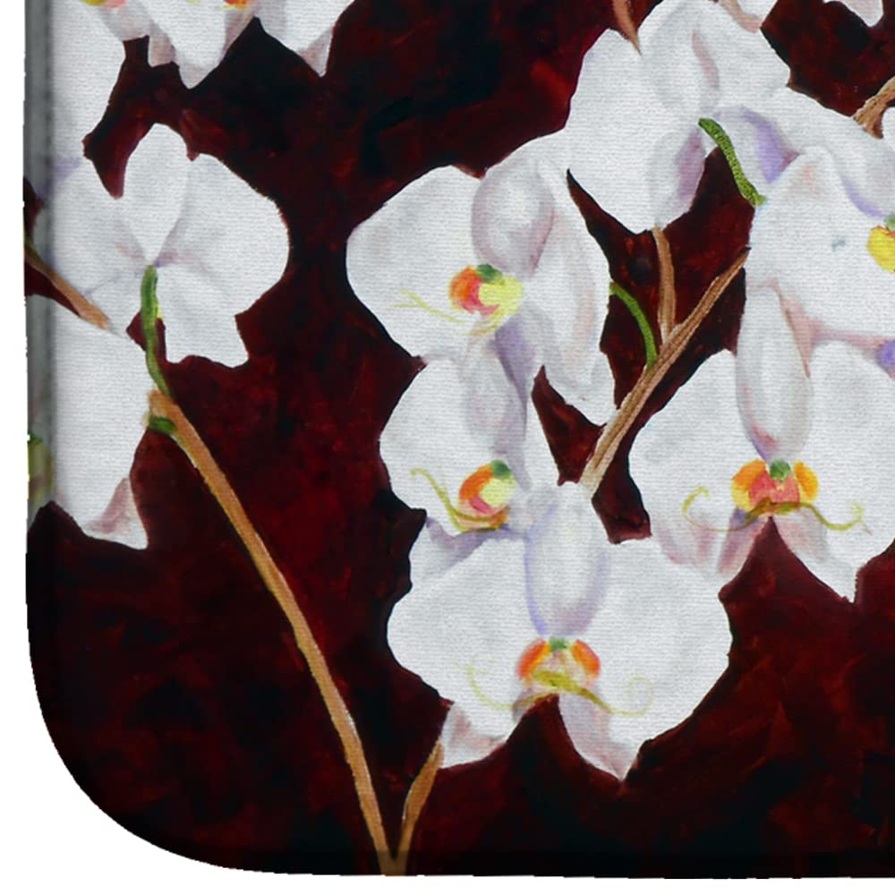 Caroline's Treasures FHC1003DDM Orchids Dish Drying Mat - Absorbent Kitchen Countertop Pad (14x21 Inch) | Multicolor Non-Slip Dish Drainer for Sink, Counter & Cabinet Protection