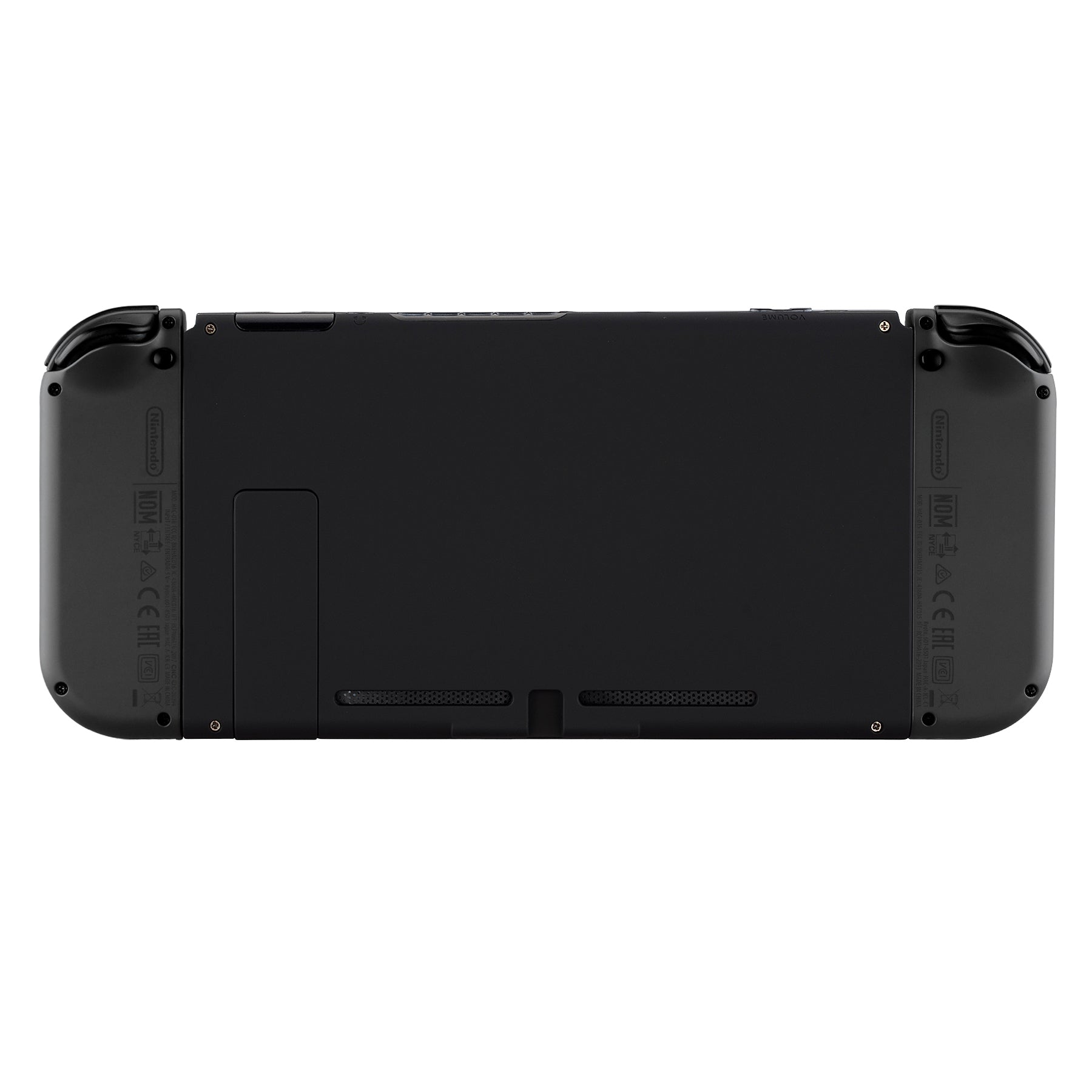 eXtremeRate Replacement Back Plate with Kickstand for Nintendo Switch Console - Black | Durable Gaming Accessory for Enhanced Comfort & Protection | Perfect for Travel, Gaming Sessions & Console Customization