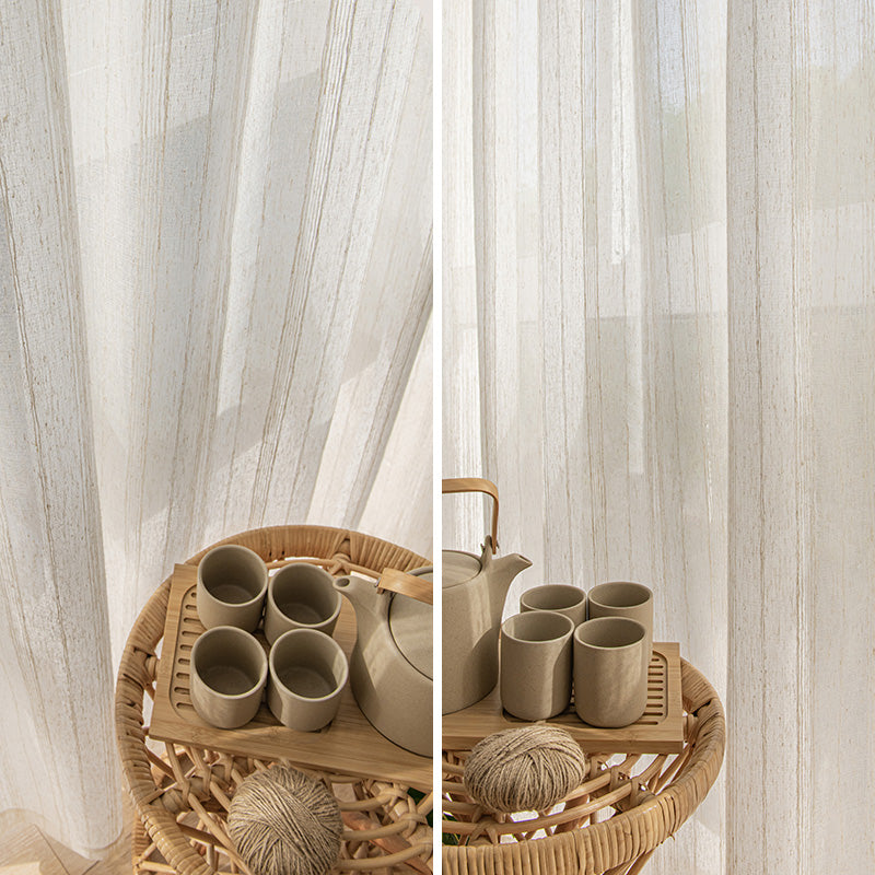 Olympia Striped Linen Light Filtering Custom Curtains - Elegant Window Treatment for Living Room & Bedroom