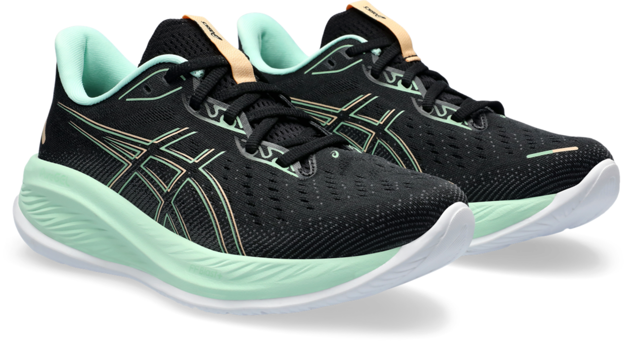 ASICS Women's Cumulus 26 Running Shoes - Black/Mint Tint - Lightweight Cushioned Sneakers for Jogging, Gym Workouts & Everyday Comfort