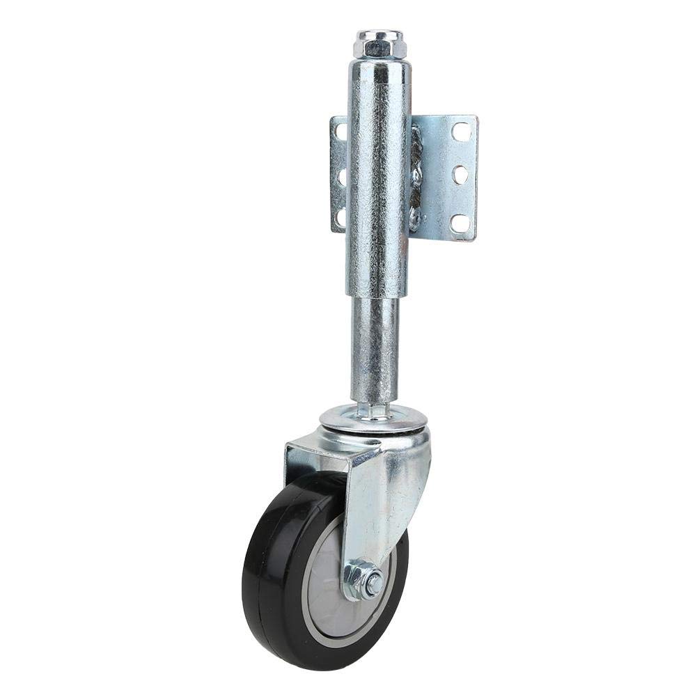 4 Inch Spring Loaded PVC Caster Wheels - Heavy Duty Black Door Casters with Wear Resistance for Smooth Rolling (Ideal for Commercial Doors, Furniture, and Industrial Equipment)