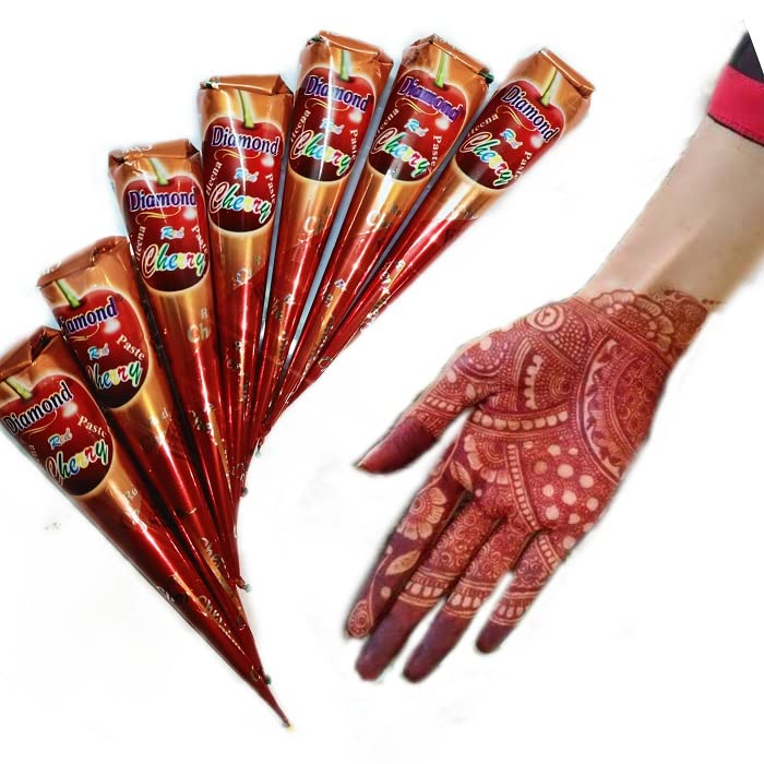 Rajni Gold Diamond Mehendi Cone - Fast Red Natural Henna for Hand Design & Temporary Tattoos (Combo Pack of 3 Boxes) | Perfect for Weddings, Festivals & Body Art