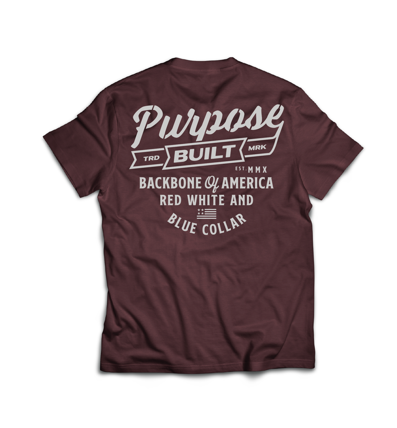 Badge 2.0 T-Shirt for Men - Soft Cotton Burgundy Tee - Casual Wear & Everyday Outfits