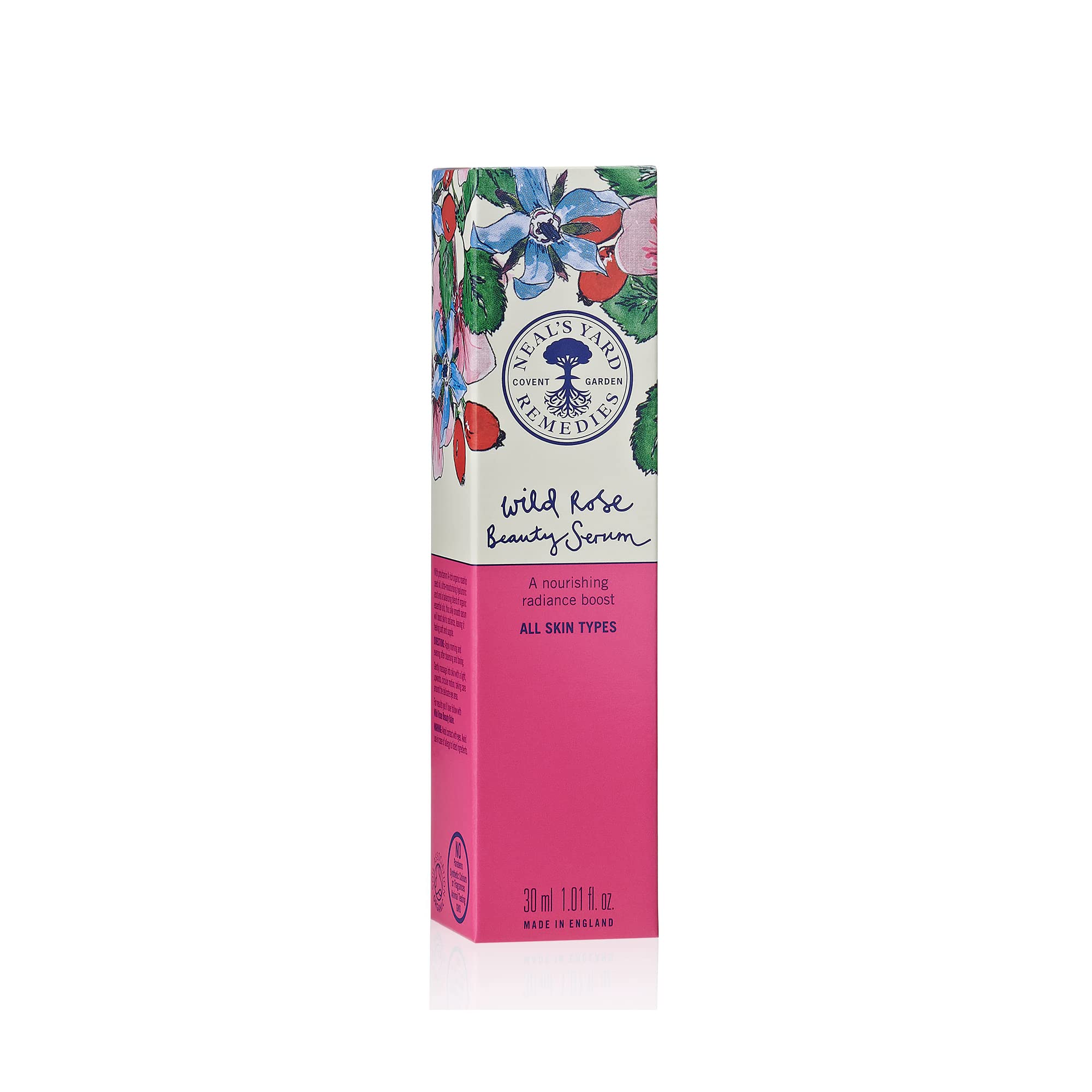 Neal's Yard Remedies Organic Wild Rose Beauty Serum - Hydrating & Anti-Aging Facial Serum for Glowing Skin | Perfect for Dry Skin & Nighttime Skincare Routine