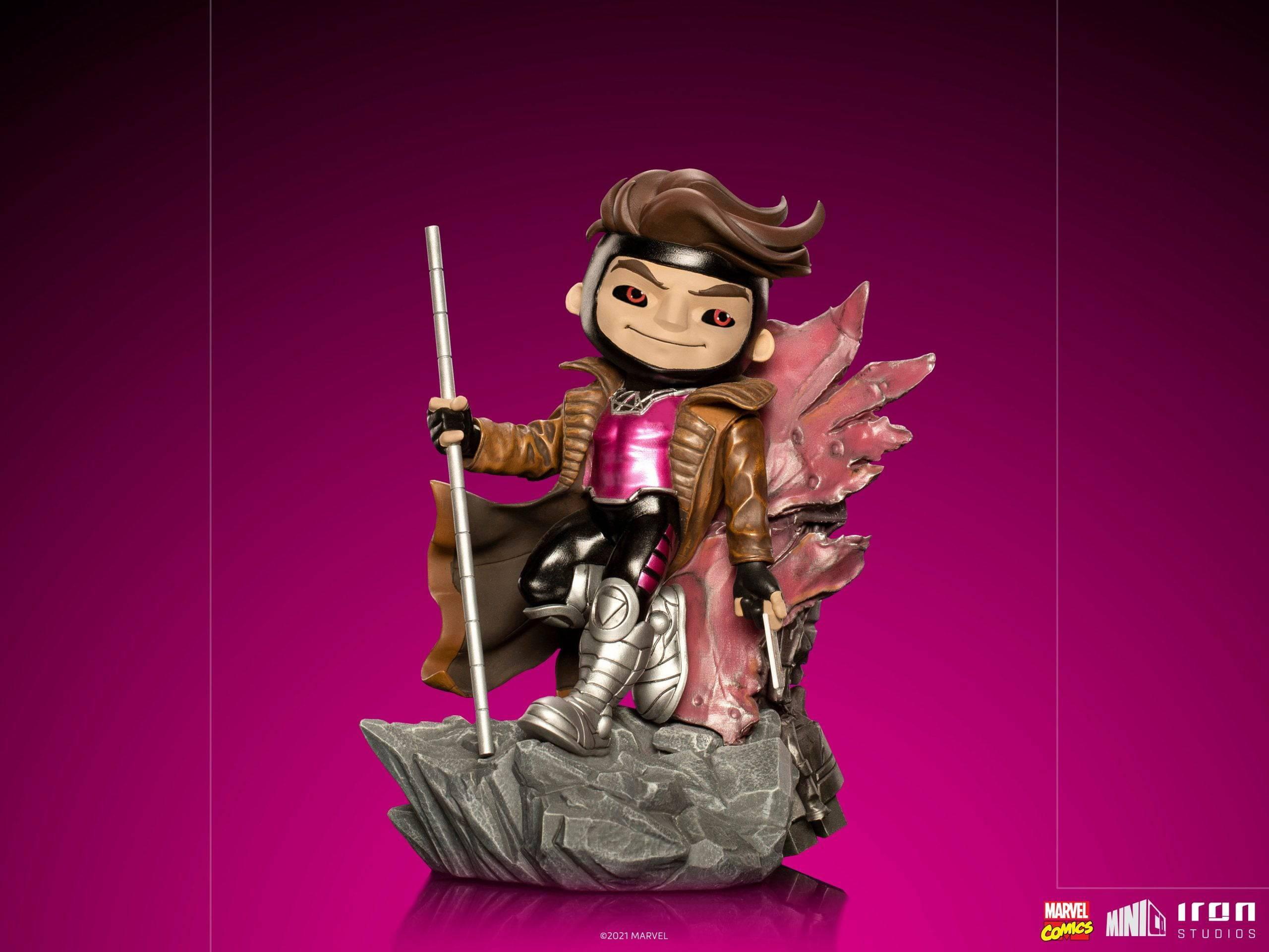 Iron Studios X-Men Gambit MiniCo Figure - Collectible Marvel Superhero Statue for Display & Home Decor