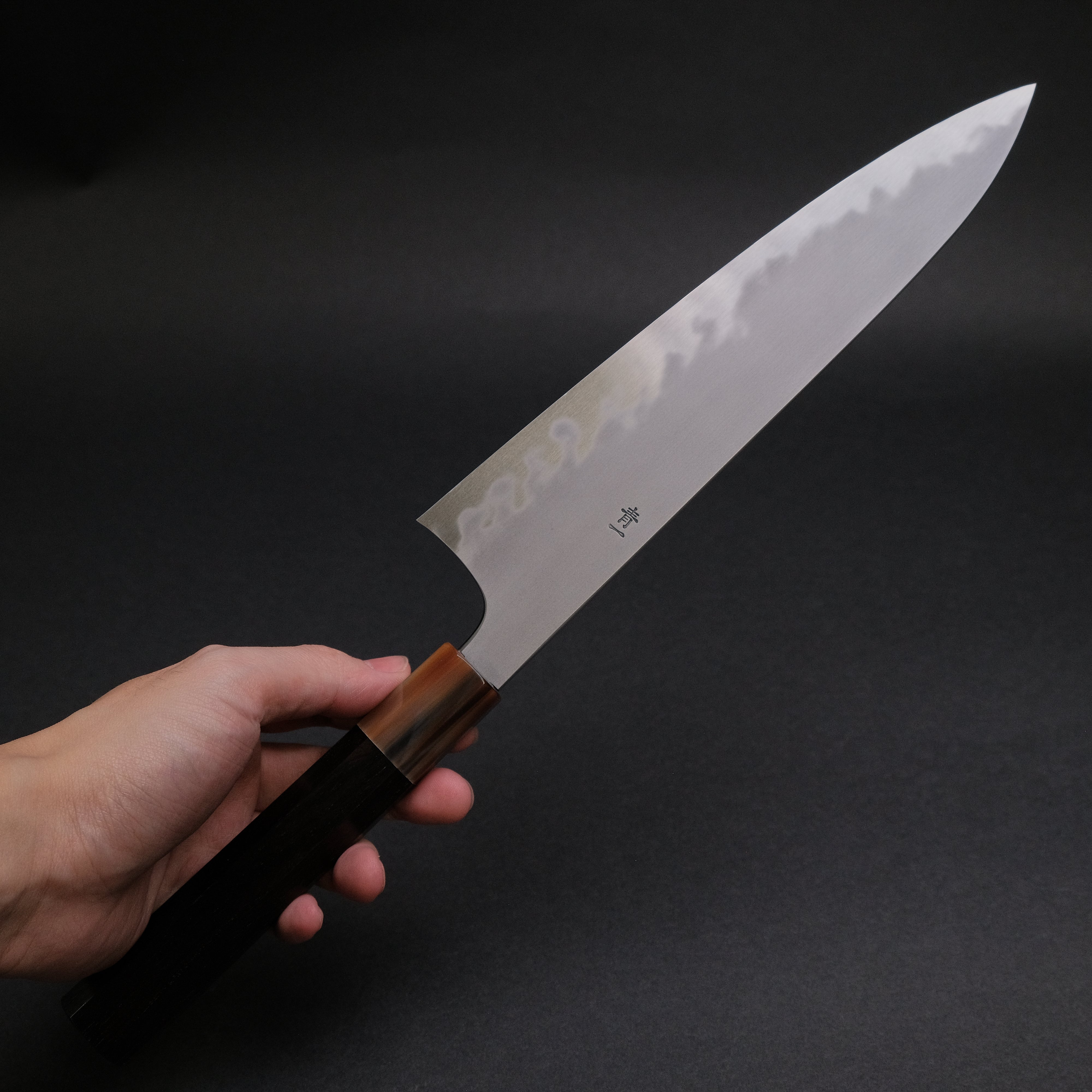 Hitohira Tanaka Yohei Blue #1 Kasumi Gyuto 240mm Japanese Chef Knife with Ebony Handle - Professional Kitchen Knife for Sushi, Meat Cutting & Precision Cooking