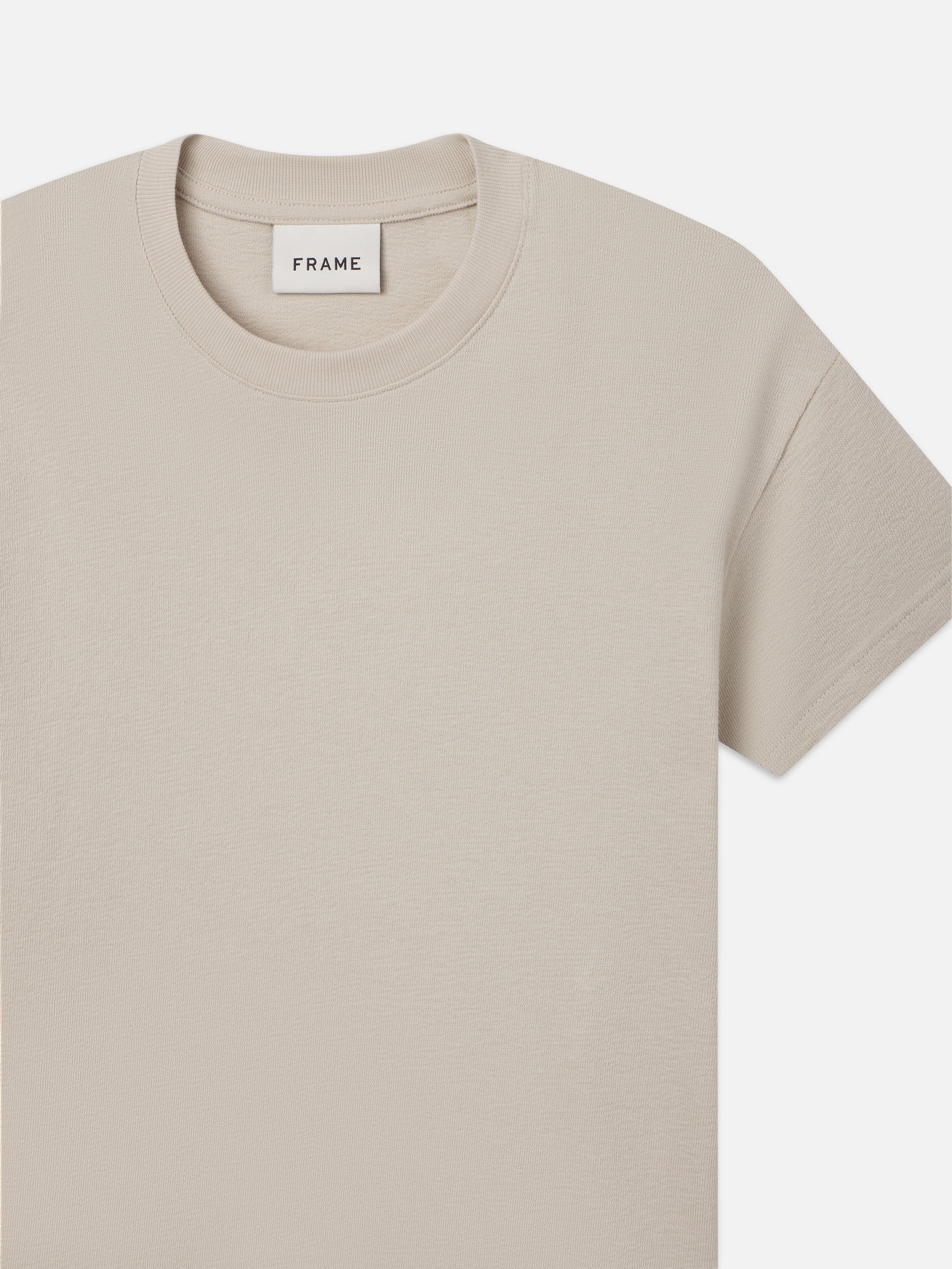 Boxy Textured Tee in Off White | Relaxed Fit Women's T-Shirt | Casual Everyday Wear & Layering Essential