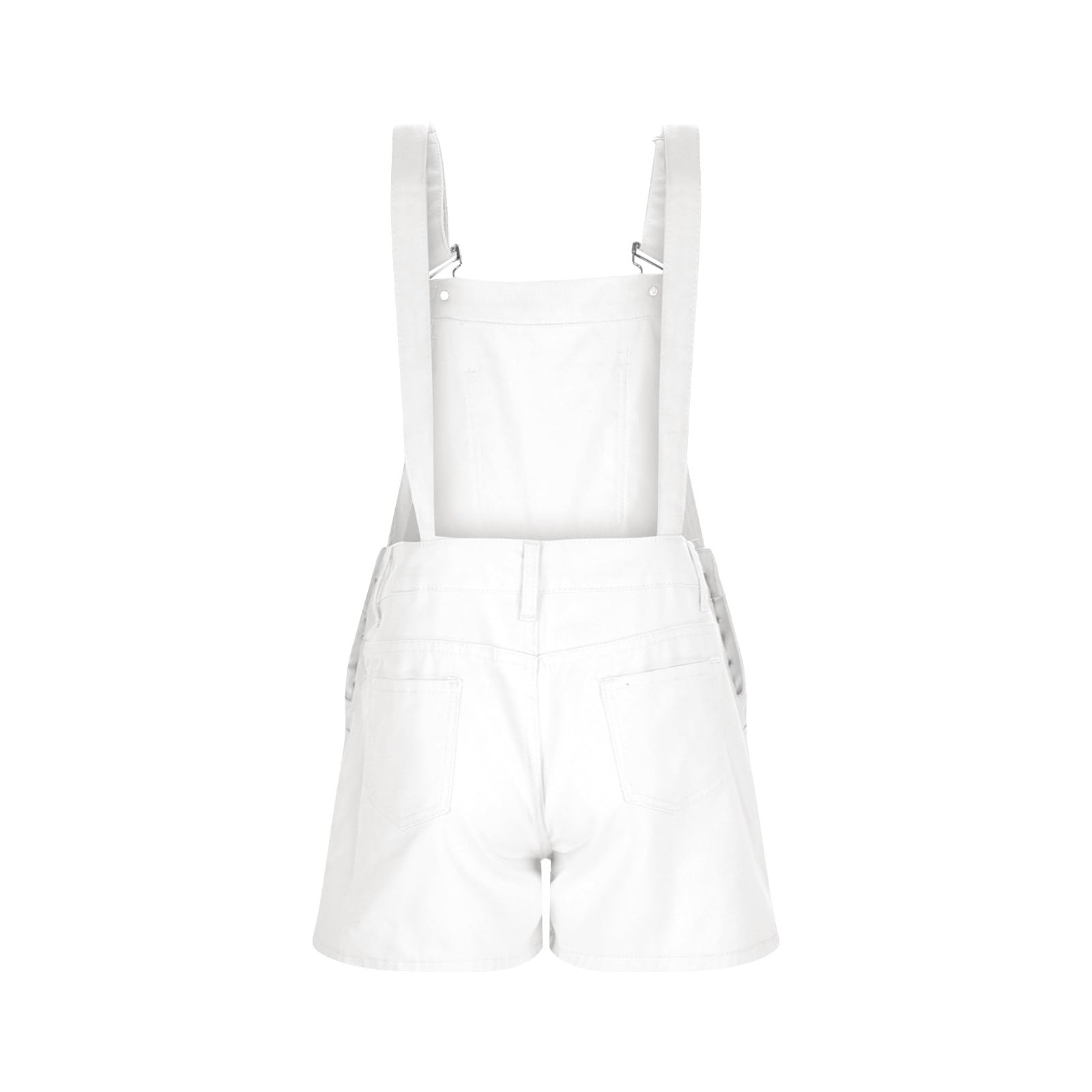 Women's Denim Overalls Shorts - Adjustable Strap, Loose Fit, Cuffed Hem Jean Shortalls | Summer Romper Jumpsuit for Casual Outings, Beach Days & Outdoor Activities