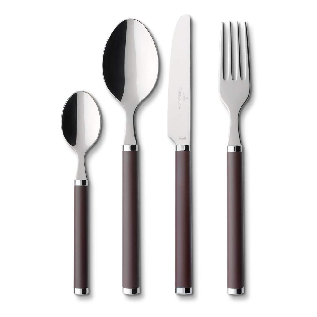 Premium 24-Piece Chocolate Brown Cutlery Set - Stainless Steel Flatware for Dining, Kitchen & Entertaining - Elegant Utensils for Restaurants, Weddings & Everyday Use