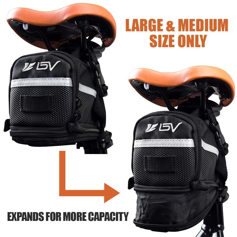 Medium Bike Saddle Bag & BV Mini Bike Pump - Waterproof Cycling Accessories for Road & Mountain Bikes | Perfect for Commuting, Touring & Outdoor Adventures