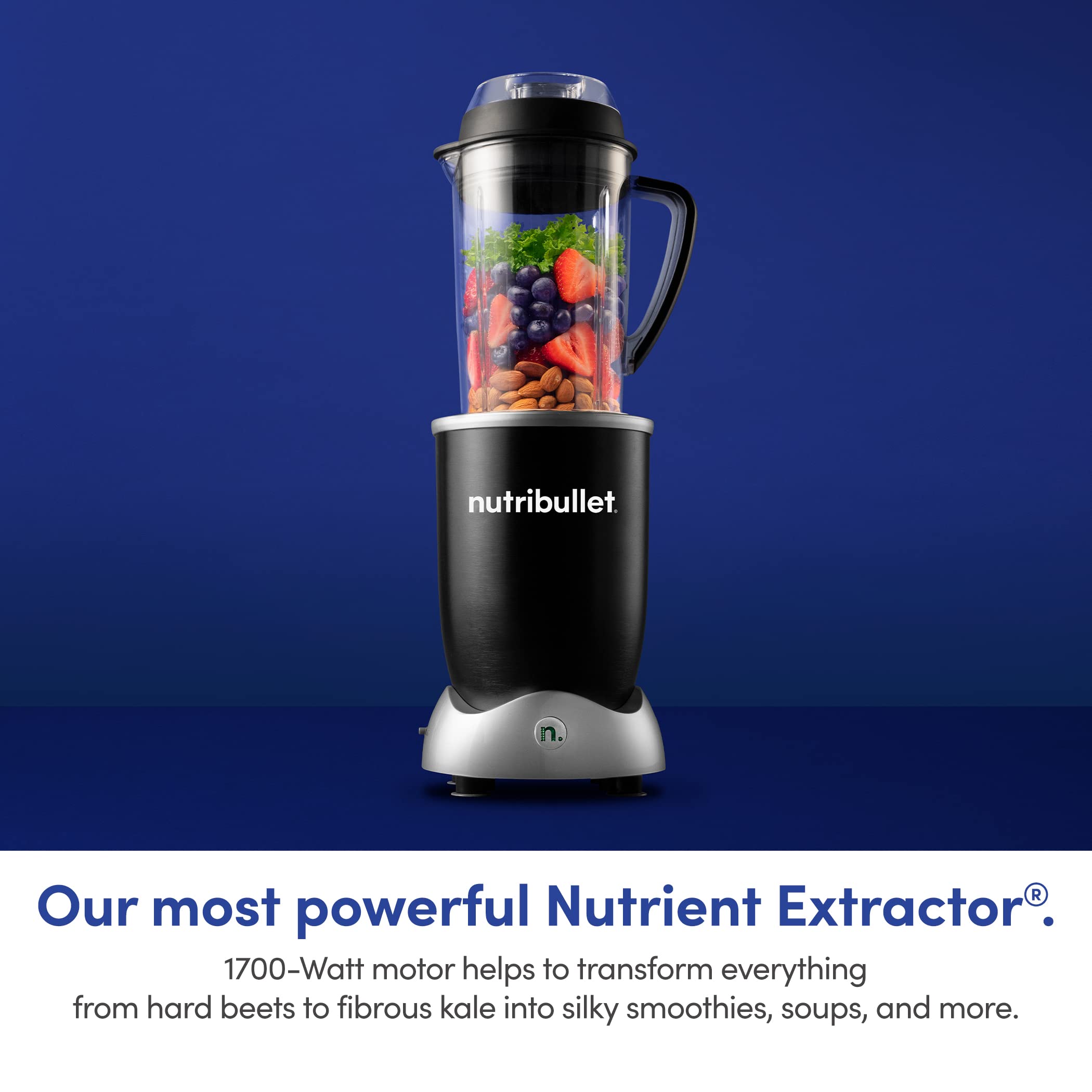 Nutribullet RX 1700W High-Speed Personal Blender - 45oz BPA-Free Container for Protein Shakes, Smoothies, Meal Prep & Frozen Drinks - Powerful Countertop Blender for Kitchen, Gym & Office (Black, Model N17-1001)