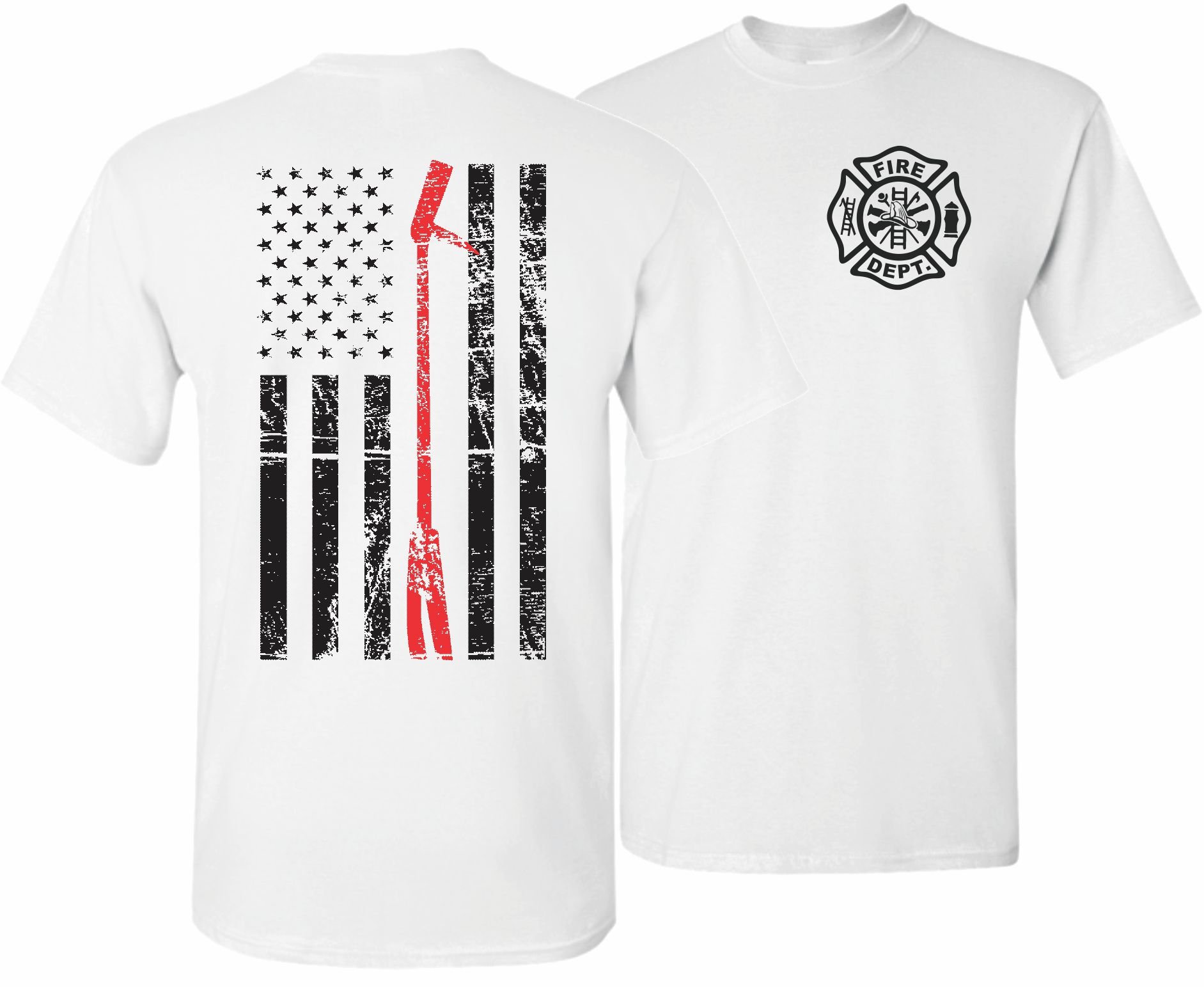 Patriot Apparel Thin Red Line Firefighter T-Shirt - Honor First Responders - Comfortable Cotton Tee for Firefighters, EMS & Supporters - Perfect for Work, Training & Everyday Wear