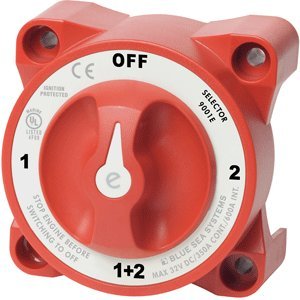 Blue Sea 9001E Battery Switch E Selector - Marine Electrical Battery Disconnect Switch for Boats, RVs, and Off-Grid Power Systems - Perfect for Safe Battery Management and Power Distribution