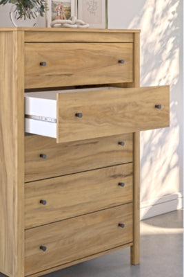 Bermacy 5-Drawer Chest Dresser for Bedroom - Solid Wood Storage Organizer with Smooth Gliding Drawers | Perfect for Clothes, Linens, and Home Organization