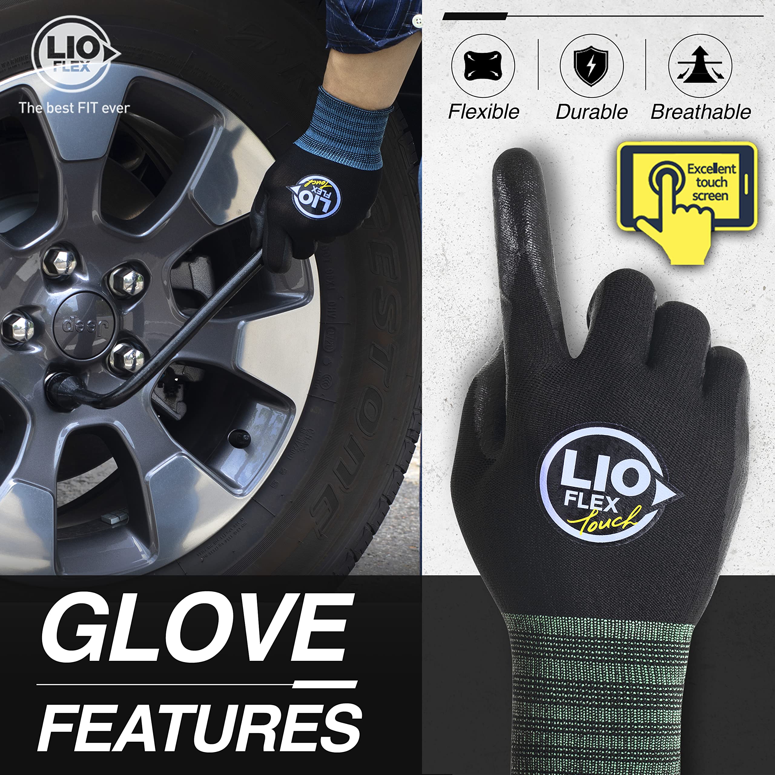 Nitrile Foam Work Gloves - Lightweight & Breathable for Warehouse, DIY