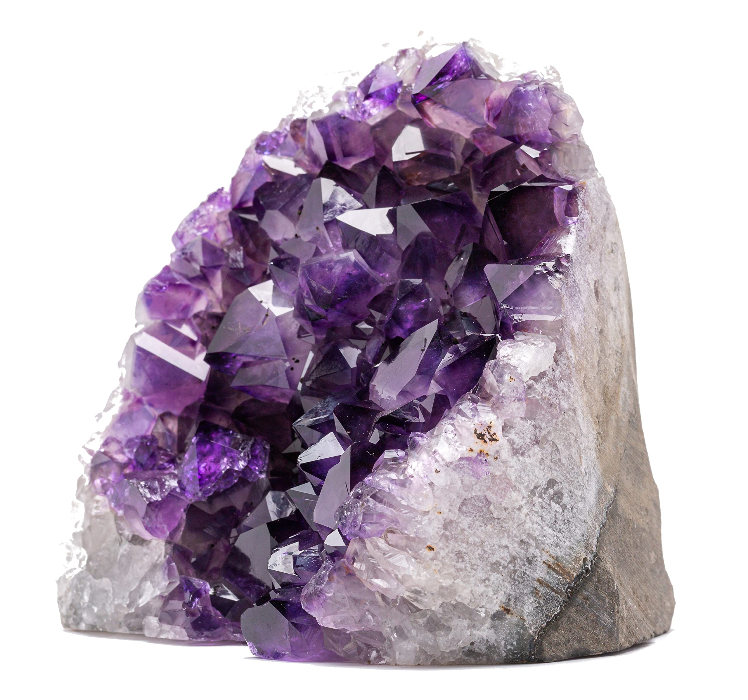 Natural Amethyst Crystal Cluster (1.5-2 lb) - Raw Uruguayan Geode Quartz with Deep Purple Color - Perfect for Meditation, Home Decor & Crystal Healing