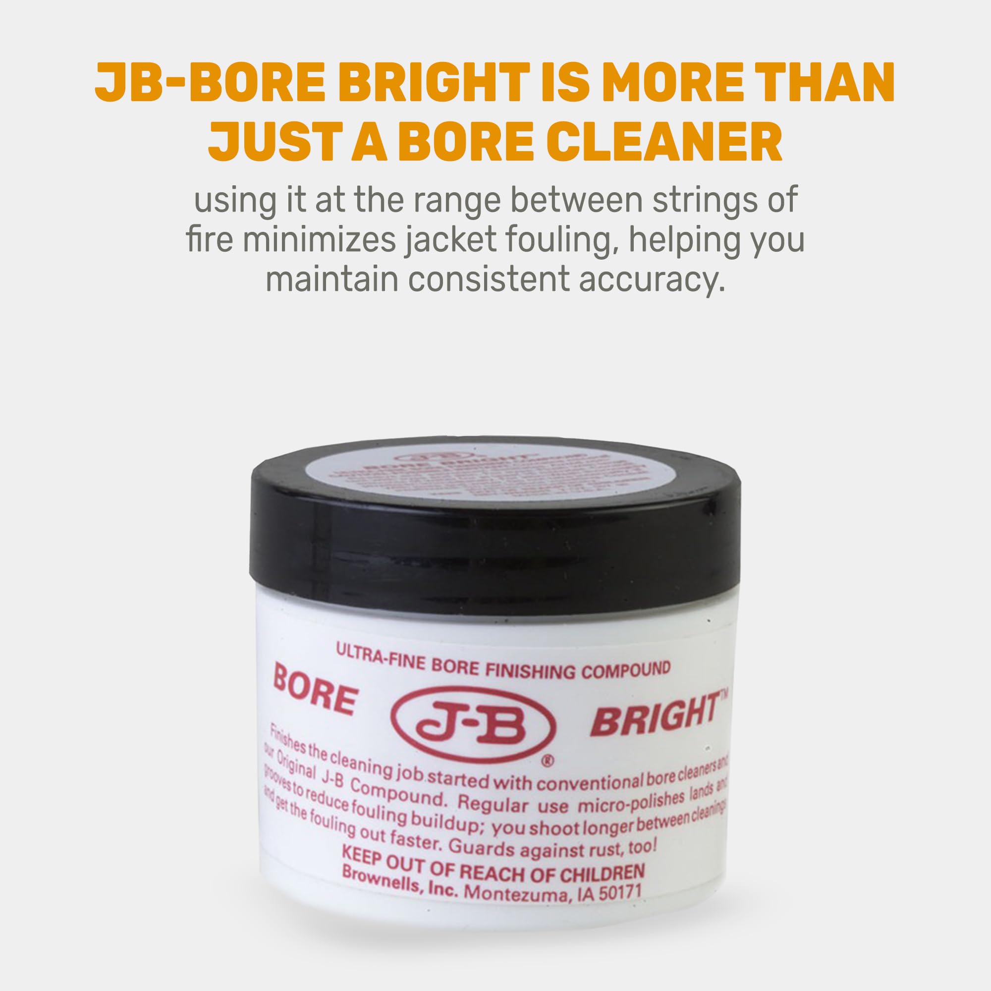 Brownells J-B Bore Bright Gun Cleaner Solvent Oil-Paste - Premium Gunsmithing Tool for Rifle & Pistol Barrel Cleaning - 2 oz (57g) Jar - Perfect for Firearm Maintenance & Range Day Cleaning Supplies