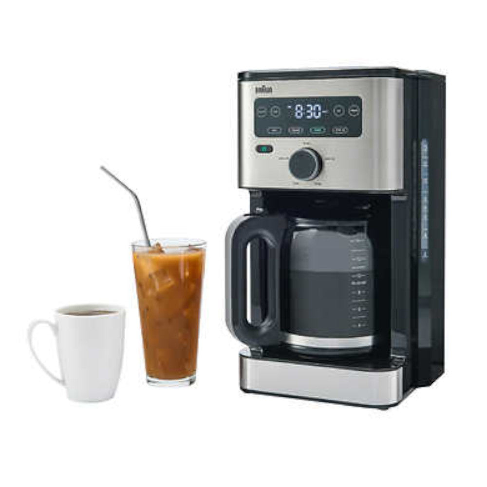 Braun KF5350BK 14-Cup Programmable Coffee Maker - Factory Serviced with Home Essentials Warranty - Perfect for Home, Office, and Entertaining