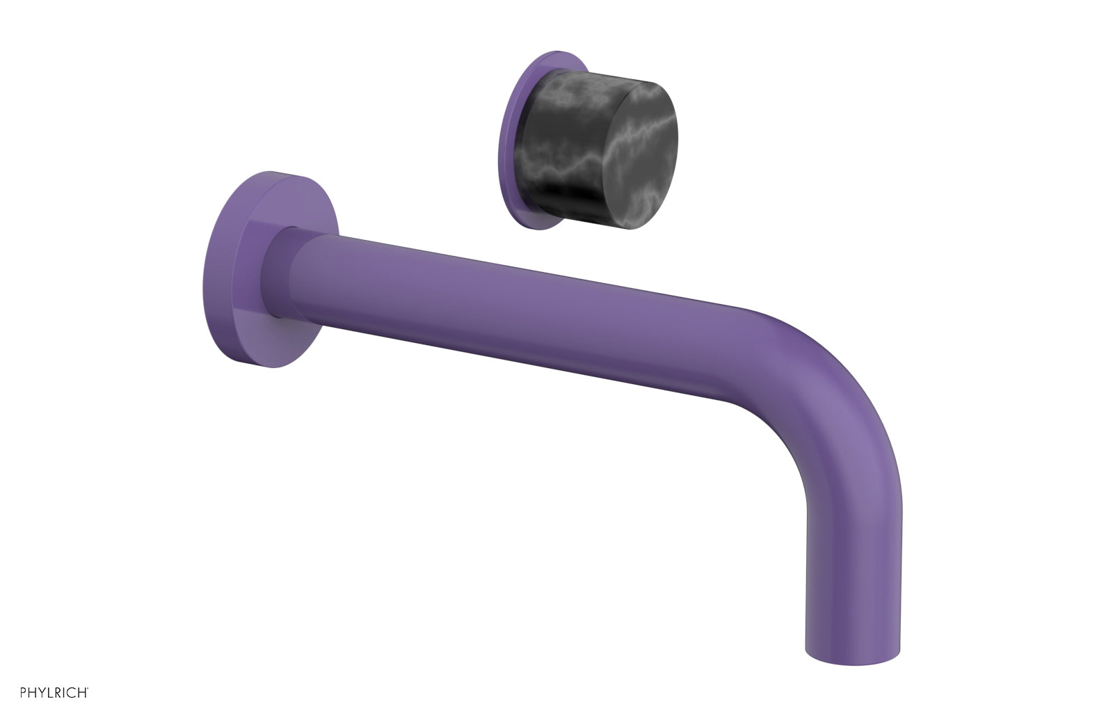 Premium Single Handle Wall Mount Lavatory Faucet - Black Marble Handle (Model 230-17) for Bathroom Sink & Powder Room Upgrade