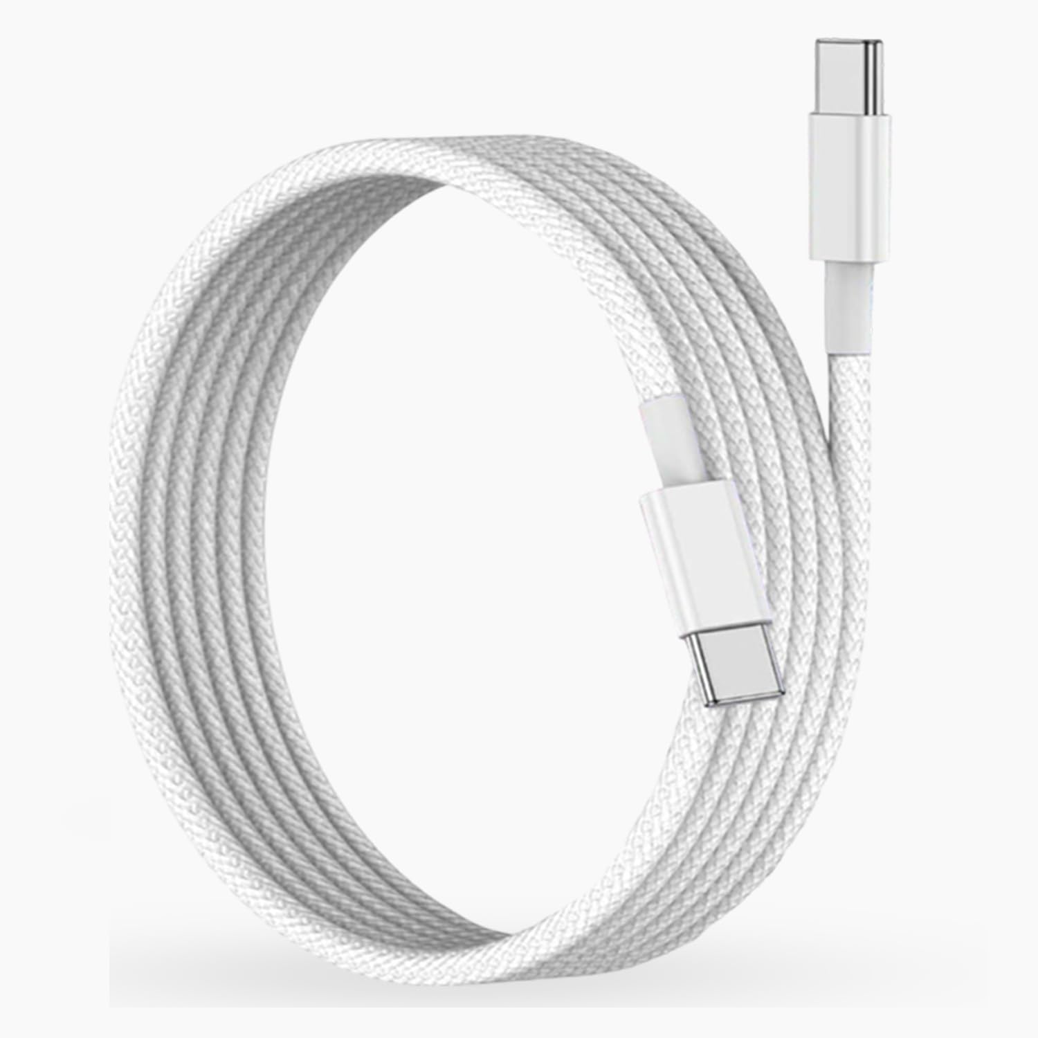 60W Fast Charging USB C to USB C Cable for Samsung Galaxy A36/A56/A35/A55/Tab S10/S9/S8/S7/S6 Lite/A9/A8/A7 - High-Speed Charger for Phones & Tablets (White) - Perfect for Home, Office & Travel Charging