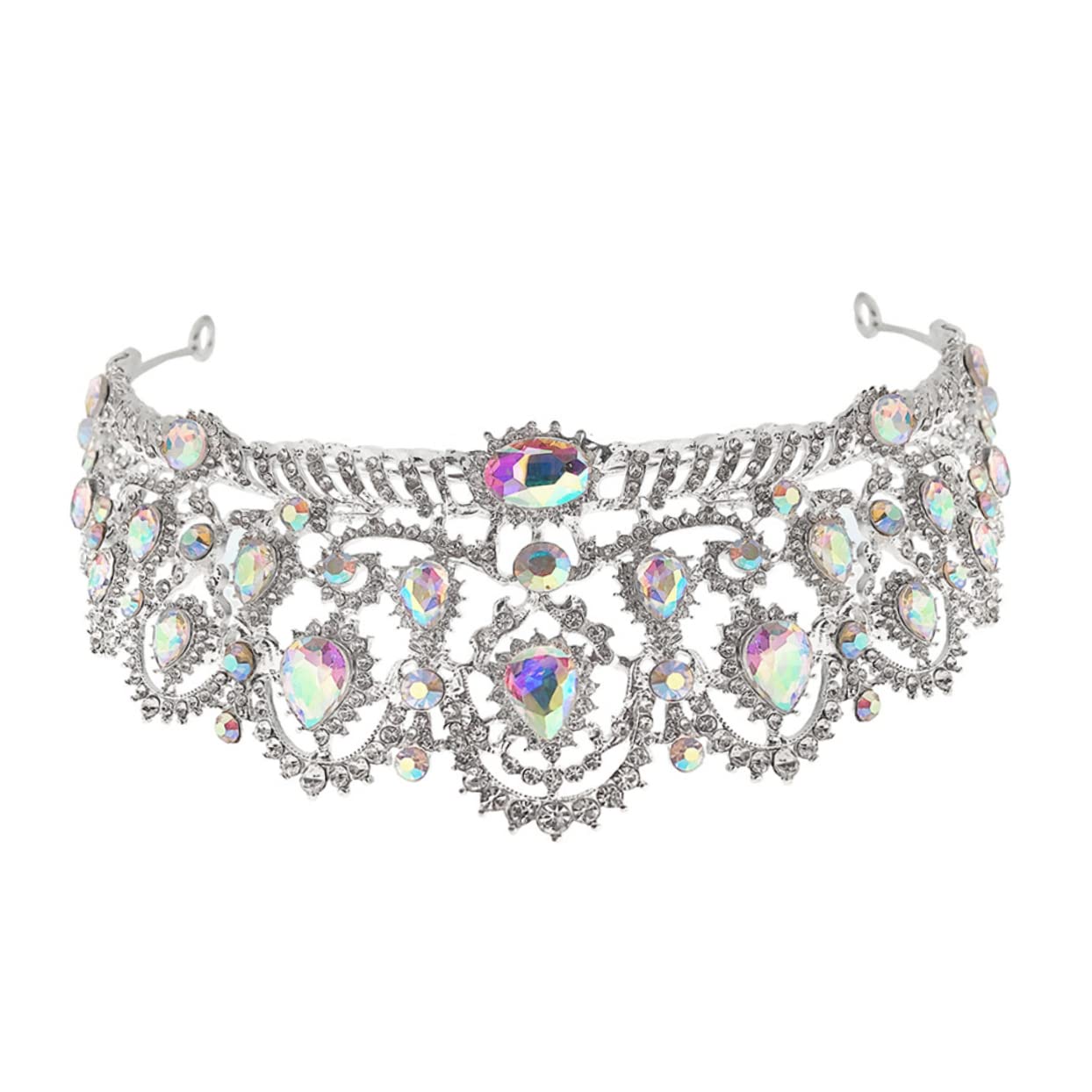 1pc Vintage Baroque Crystal Tiara - Rhinestone Queen Crown for Brides, Birthday, Wedding & Special Events | Elegant Head Jewelry, Hair Accessory with Floral Design for Miss & Women