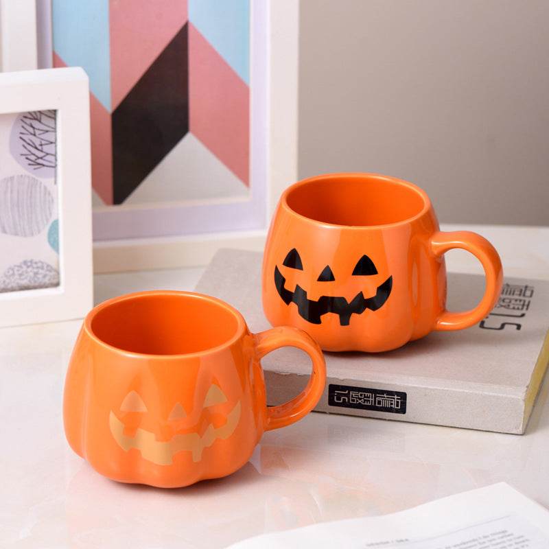Halloween Pumpkin Mug - Cute Ceramic Coffee Cup for Fall & Thanksgiving - Perfect for Hot Drinks, Soups, and Seasonal Decor