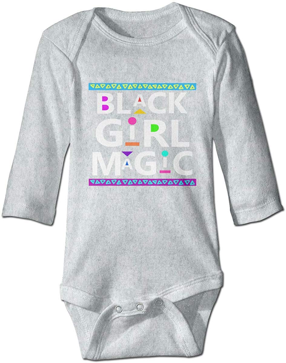 Black Girl Magic Infant Toddler Climbing Bodysuit - Long Sleeve Onesie Jumpsuit for Babies (Grey) - Perfect for Playtime, Daycare & Outdoor Adventures