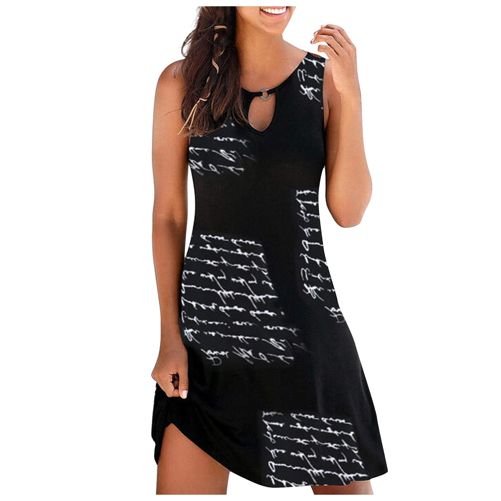 Women's Summer Dresses 2023 - Casual Sleeveless Flowy Tank Sundress with Floral Print | Perfect for Beach Vacations, Pool Parties & Summer Outings