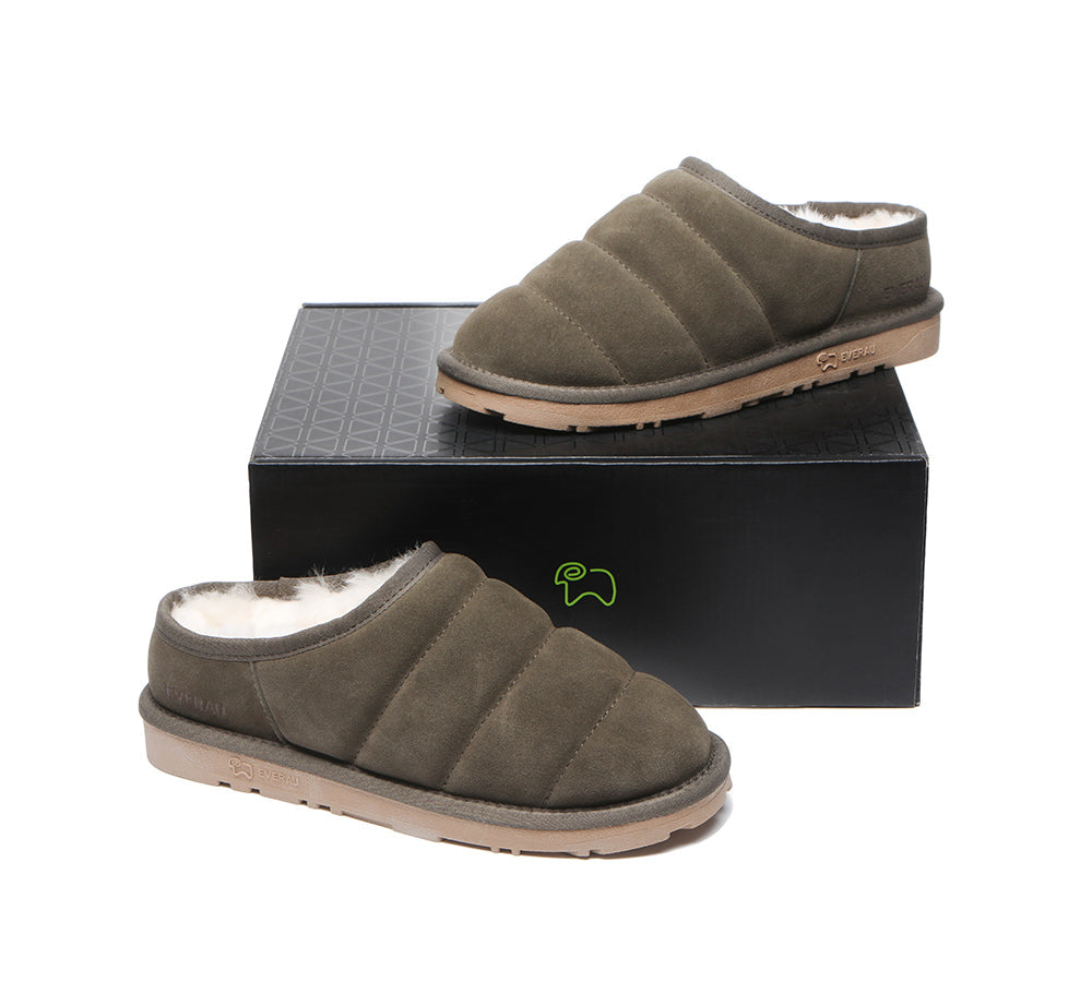 EVERAU® Women's UGG Slippers - Genuine Sheepskin Wool Ankle Boots with Ultra Puffer Design for Maximum Warmth - Perfect for Winter Indoor Comfort & Cozy Home Wear