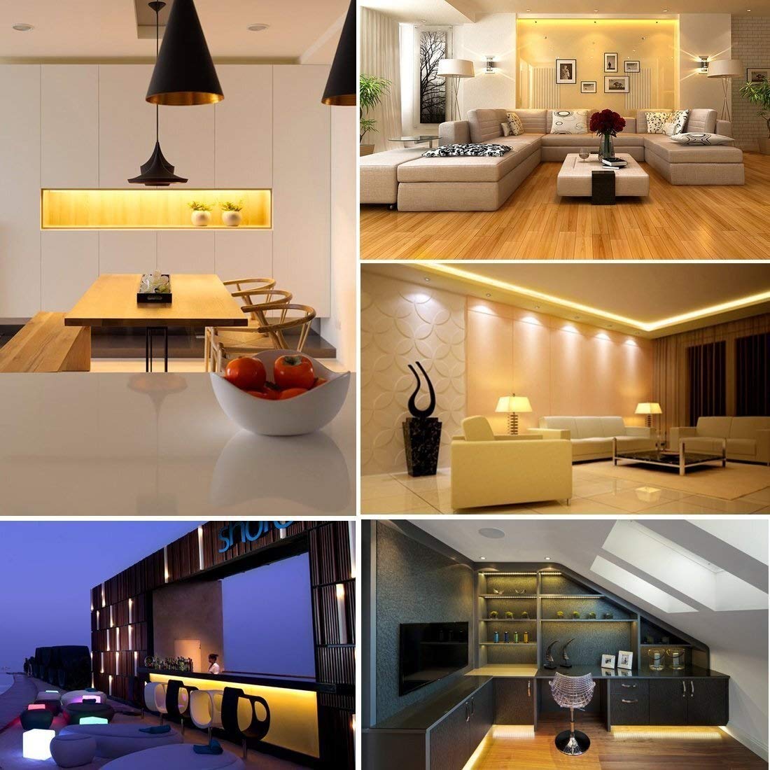 Fengyan RGB LED Strip Lights 16.4ft Waterproof 300 LEDs 5050/3528 12V DC Flexible Light Ribbon for Home Decoration, Landscape Lighting & Outdoor Street Lamps - Perfect for Bedroom, Garden, Patio and Holiday Decor