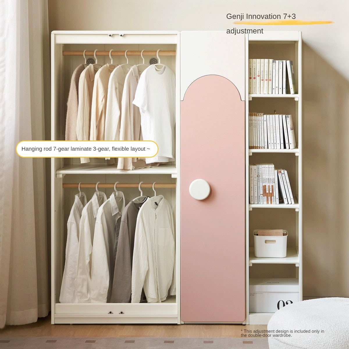 Pine Solid Wood Kids Wardrobe - Durable & Stylish Storage for Bedroom, Nursery, or Playroom - Perfect for Organizing Clothes, Toys & Accessories