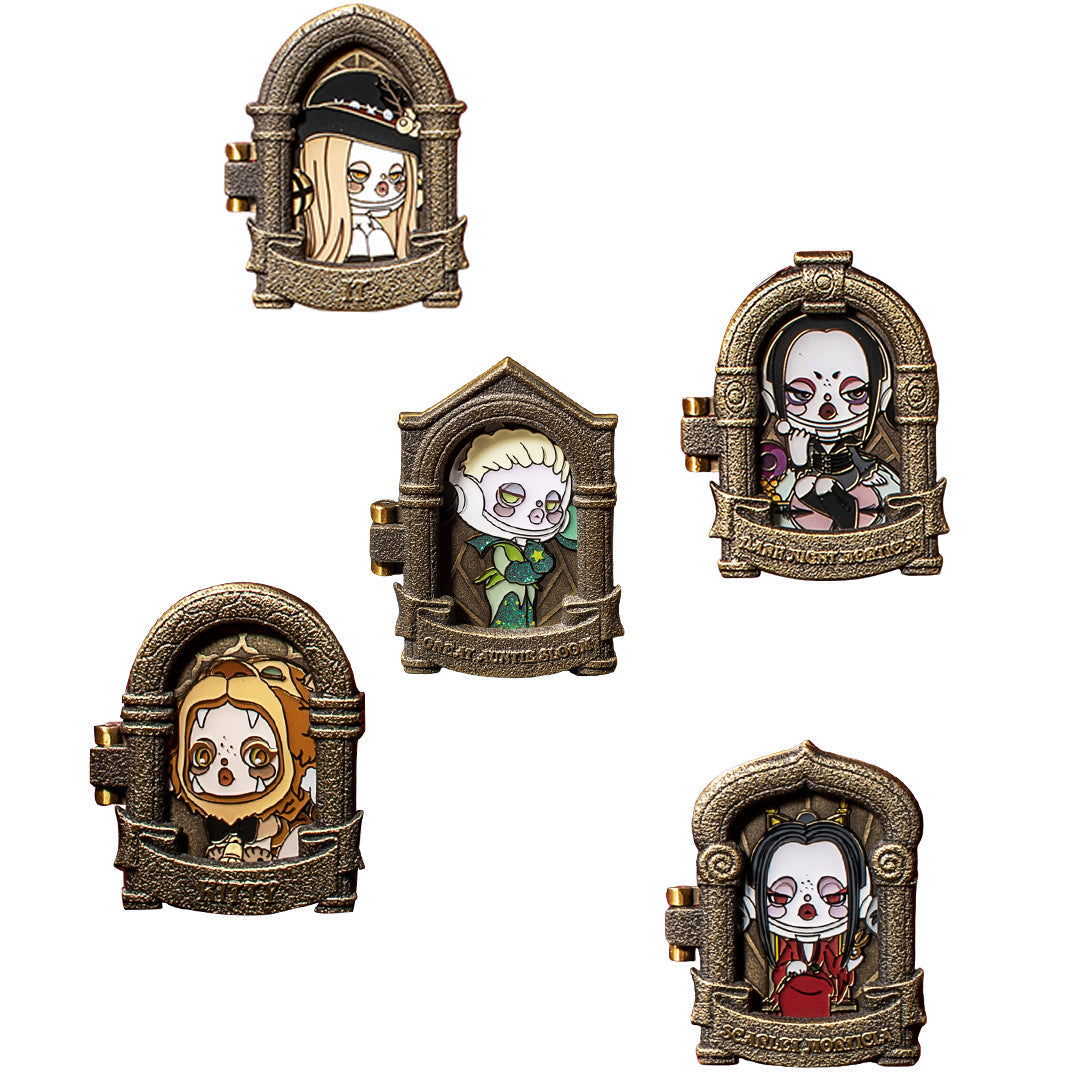 POP MART SKULLPANDA The Addams Family Series Enamel Pin Badge Blind Box - Collectible Mystery Pins for Fans, Gifts & Cosplay Accessories