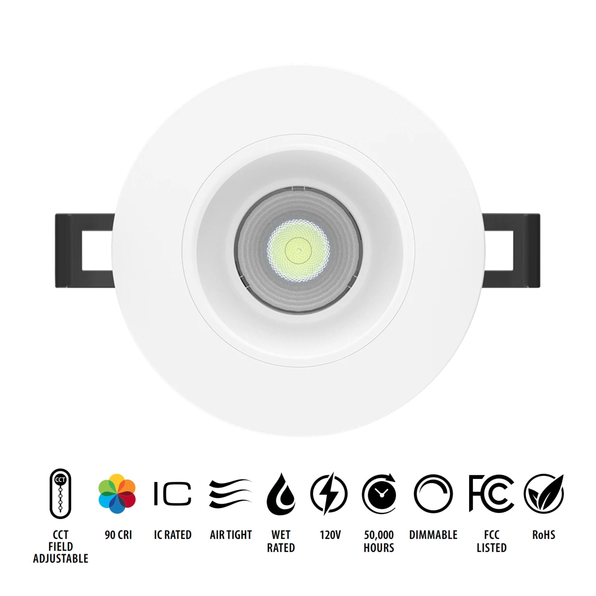 3 Canless LED Recessed Light 650 Lumens 5 CCT Round Smooth Trim - Perfect for Living Room, Kitchen, Bedroom & Office Lighting