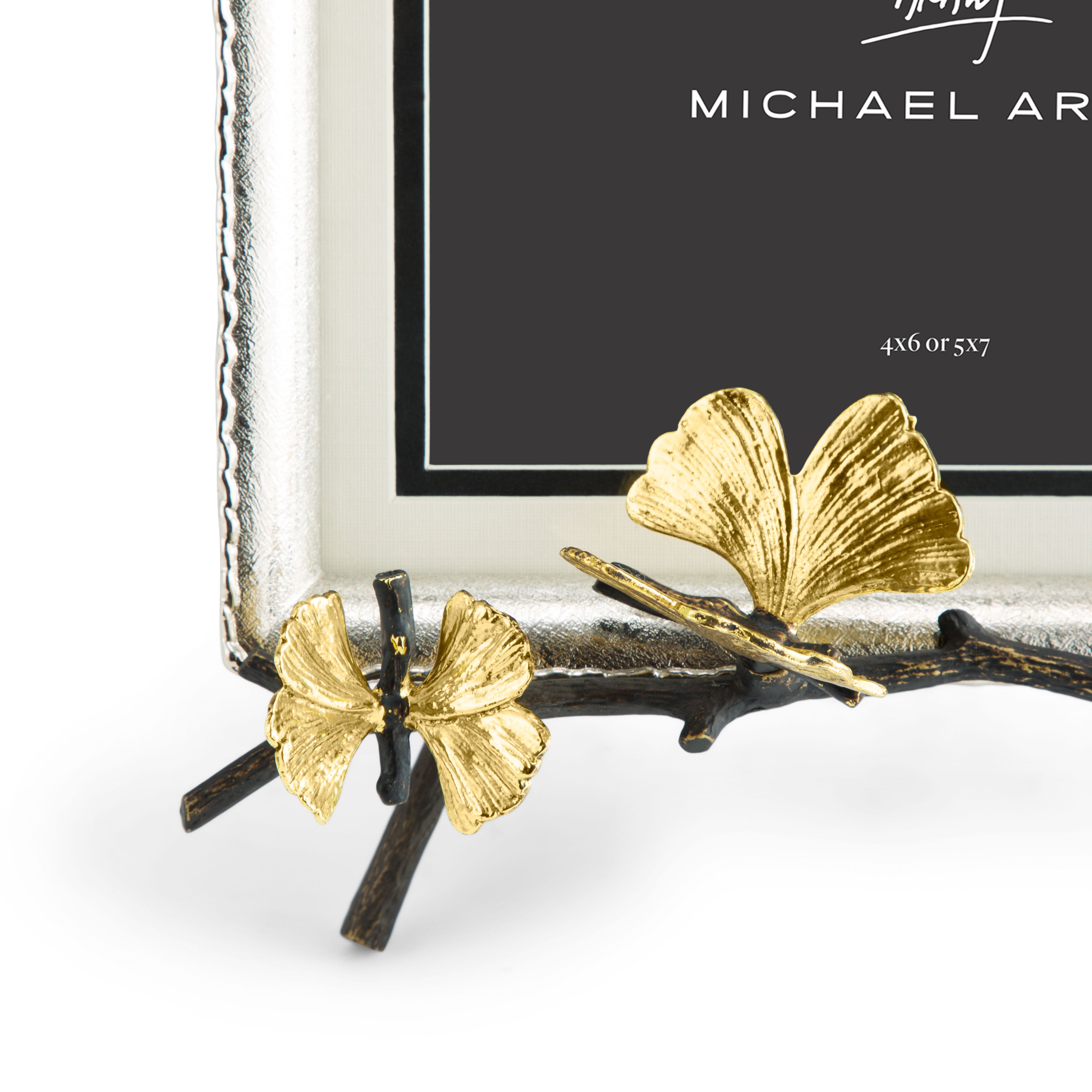 Butterfly Ginkgo Picture Frame - Elegant Home Decor for Wall Art, Photo Display, and Gift Giving - Perfect for Living Room, Bedroom, and Office Decorations