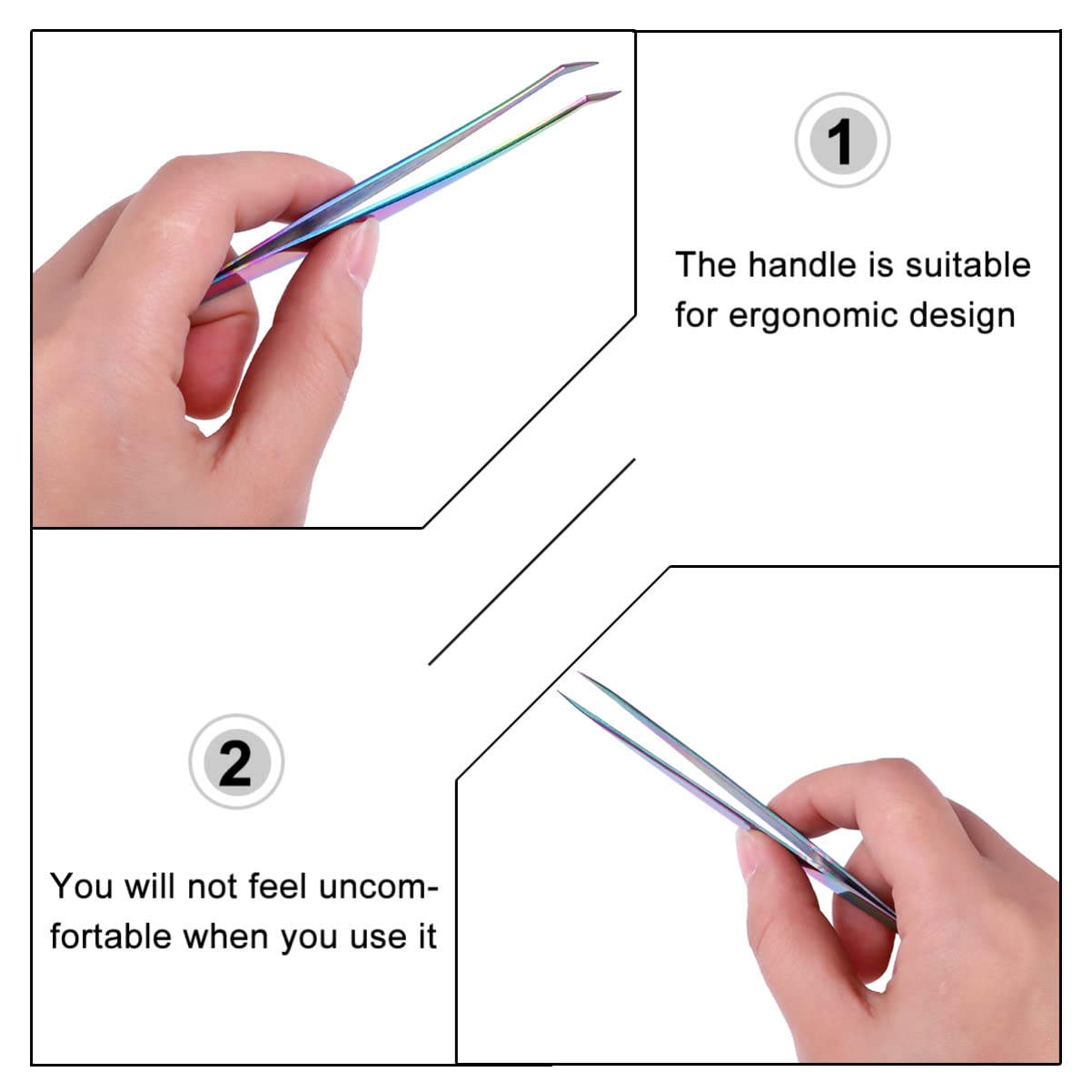 Professional Stainless Steel Ergonomic Eyelash Tweezers Set - Precision Lash Extensions Tools for Women, DIY & Salon Use | Perfect for Home Makeup, Beauty Salons & Professional Lash Artists