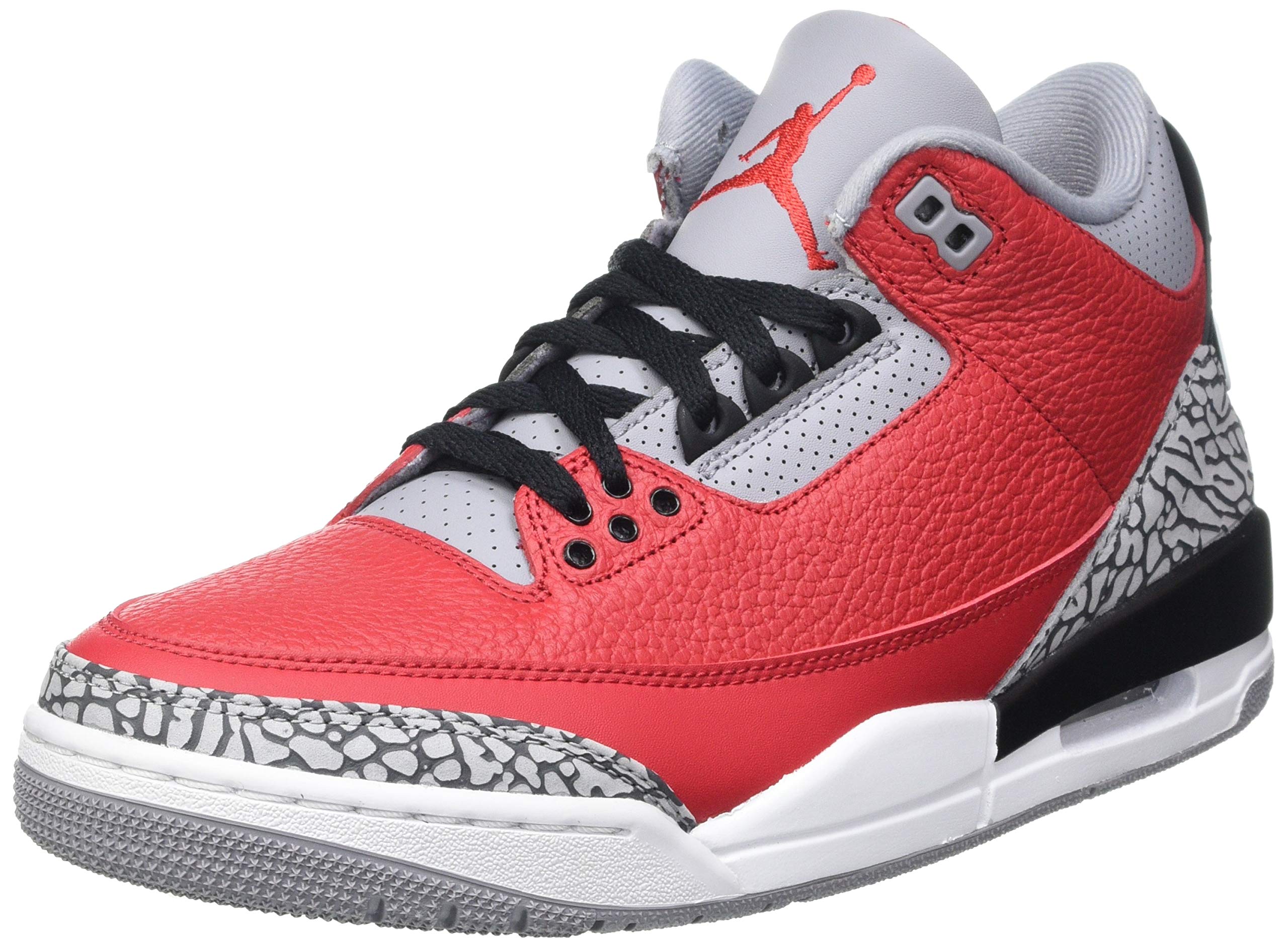 Nike Air Jordan 3 Retro U Men's Basketball Shoes - Varsity Red/Cement Gray - Size 13 UK | High-Performance Sneakers for Basketball, Streetwear & Casual Fashion