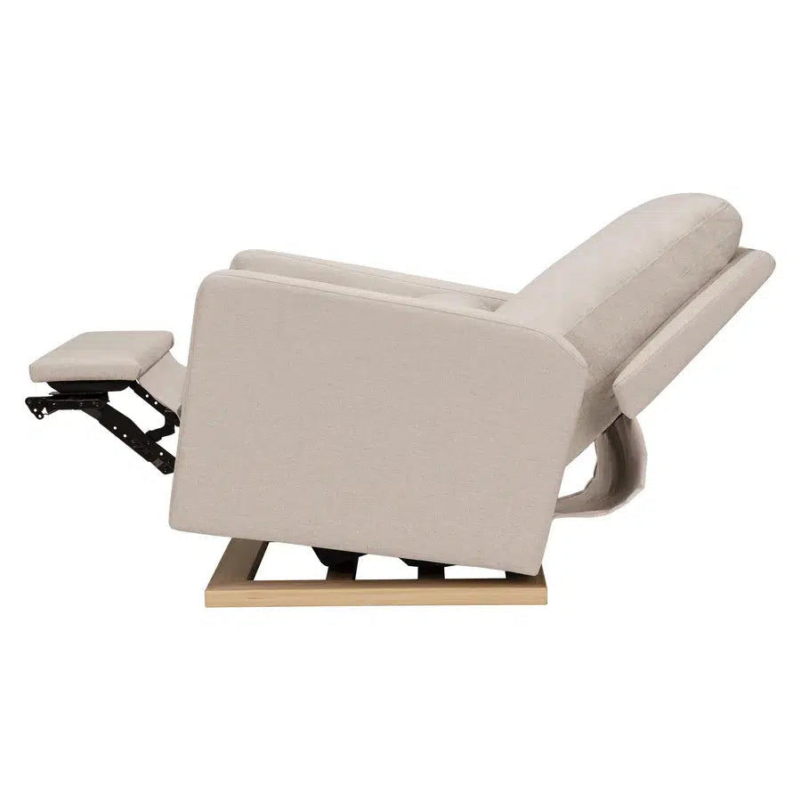 Babyletto Sigi Electronic Glider and Recliner Chair - Eco-Friendly Beach Weave Performance Fabric for Nursery, Living Room & Breastfeeding Comfort