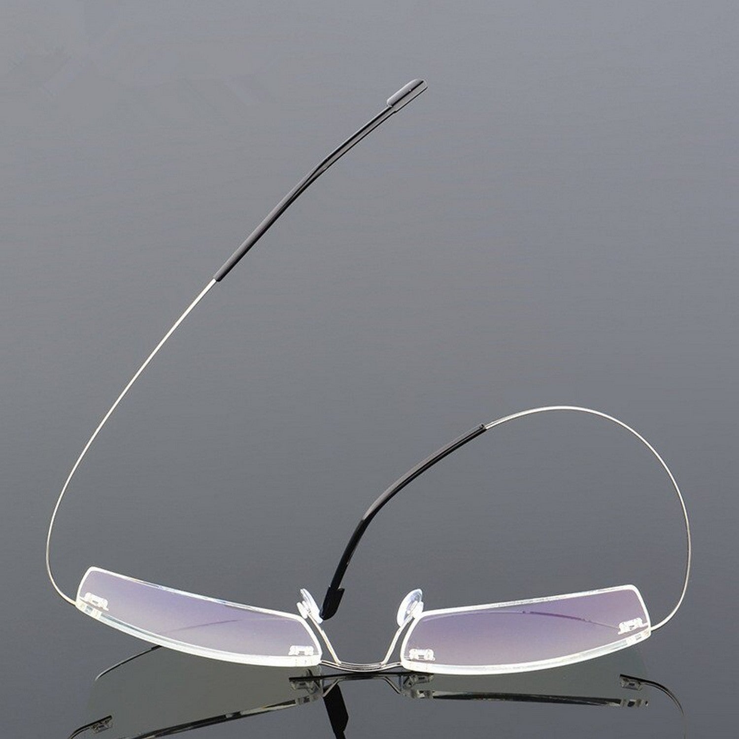 Stylish Rimless Blue Light Blocking Glasses for Men & Women - Anti Eye Strain Computer & Gaming Glasses for Office Work & Screen Time Protection