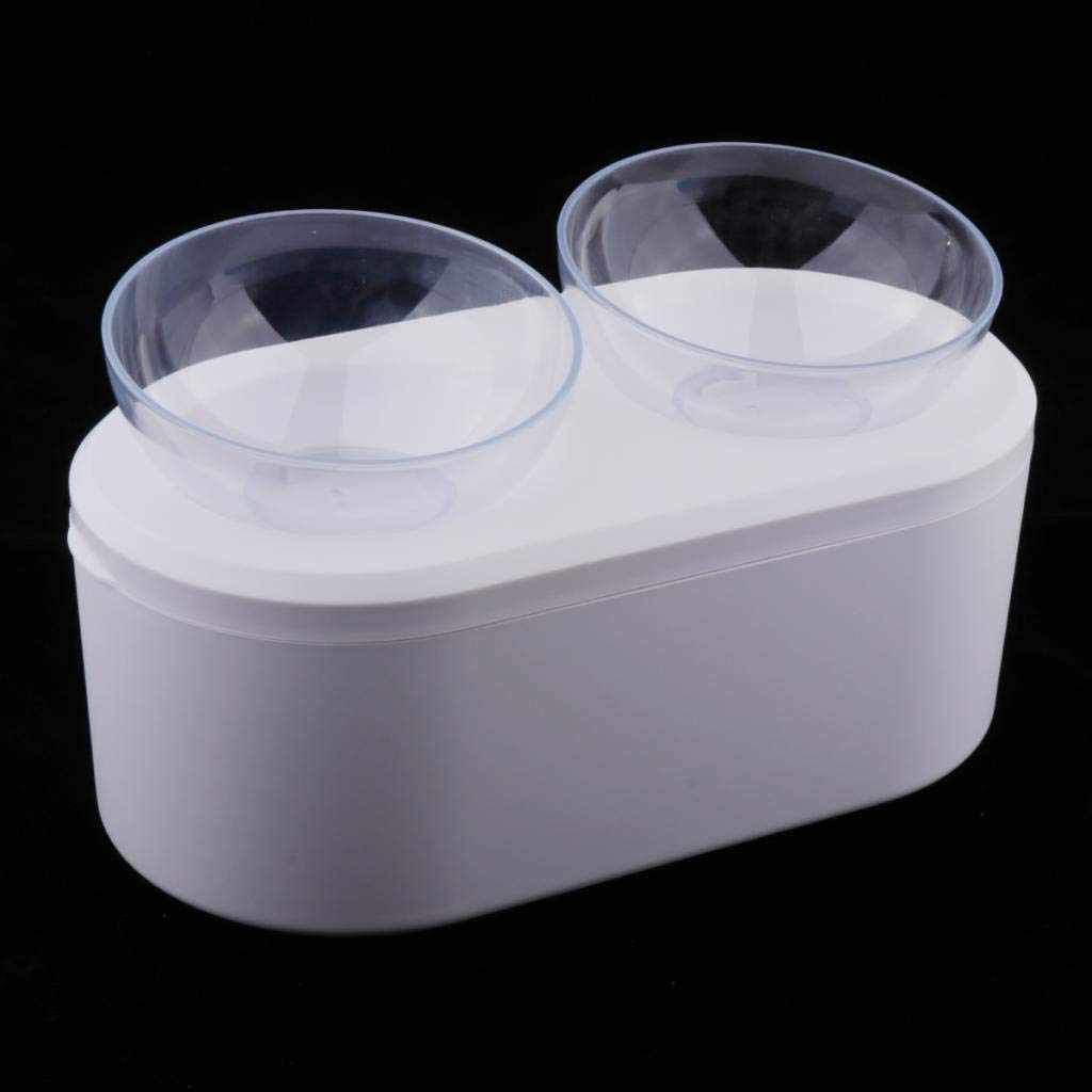 Elevated Raised Cat Bowls for Food and Water - Double Pet Feeder with Storage for Dry Food & Snacks - Perfect for Kittens, Adult Cats & Multi-Pet Homes