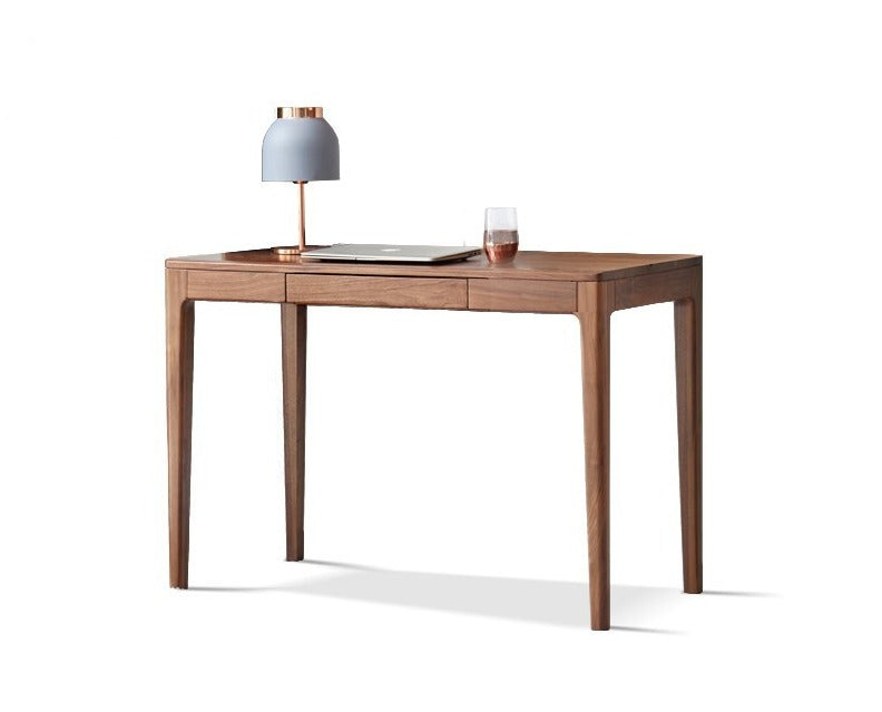 Solid Oak Wood Office Desk in Walnut Finish - Stylish & Durable Workspace Solution for Home Office, Study Room or Business