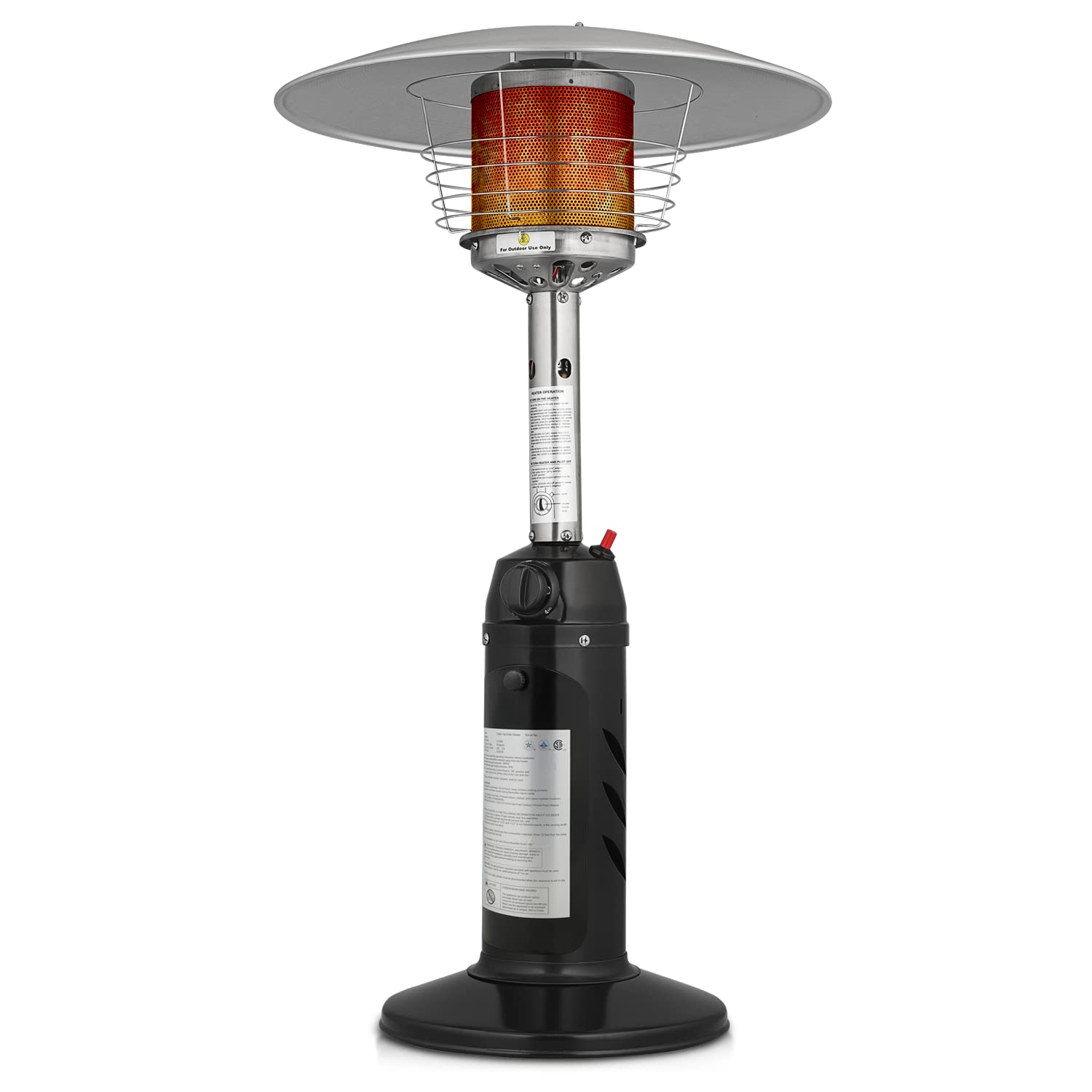 MoNiBloom 11,000 BTU Portable Outdoor Patio Heater - Standing Floor Heater with Ignition System for Garden, Porch, Deck & Backyard Parties (Black) | Perfect for Cold Weather Gatherings & Outdoor Dining