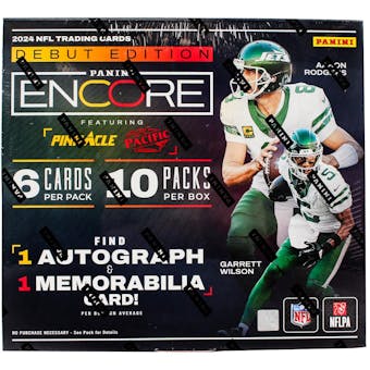 2024 Panini Encore Football Hobby Box - 12 Packs with Autograph & Memorabilia Cards - NFL Trading Cards Collection for Collectors & Fans - Perfect for Gifts, Investments & Fantasy Football