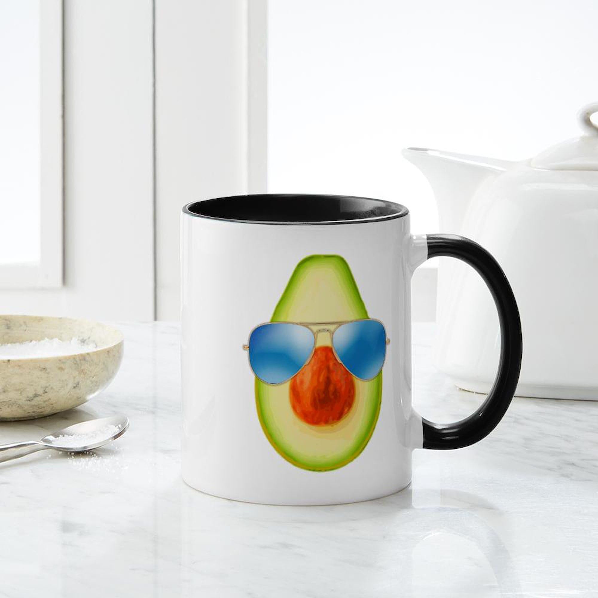 Cool Avocado Design Ceramic Coffee Mug 11 oz (325ml) - Perfect for Home, Office & Gifts | CafePress
