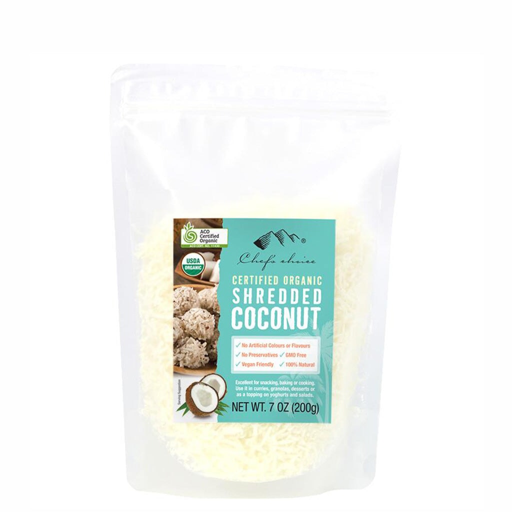 Premium Organic Shredded Coconut - Unsweetened, Non-GMO, Gluten-Free | Perfect for Baking, Smoothies & Healthy Snacks | Bulk 16oz Resealable Bag
